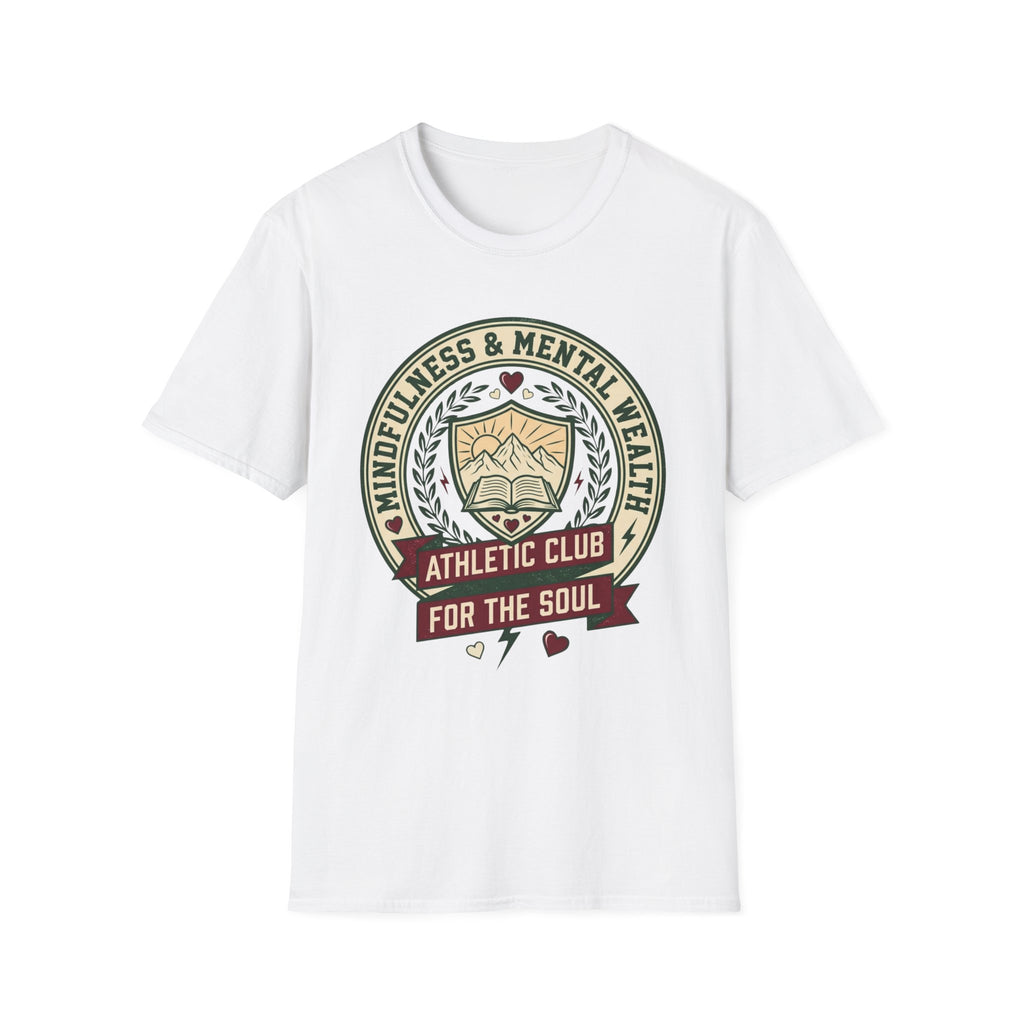 Mindfulness Mental Wealth T-Shirt — Crest Heart Sun Mountain Book (9)