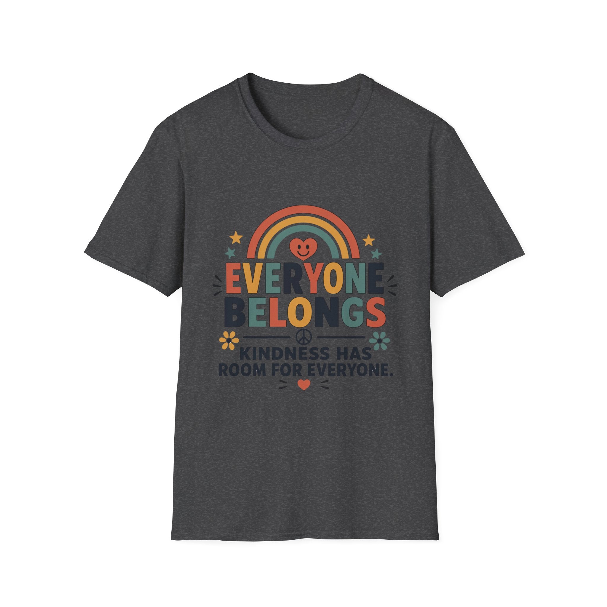 Everyone Belongs T-Shirt — Rainbow & Hearts (4)