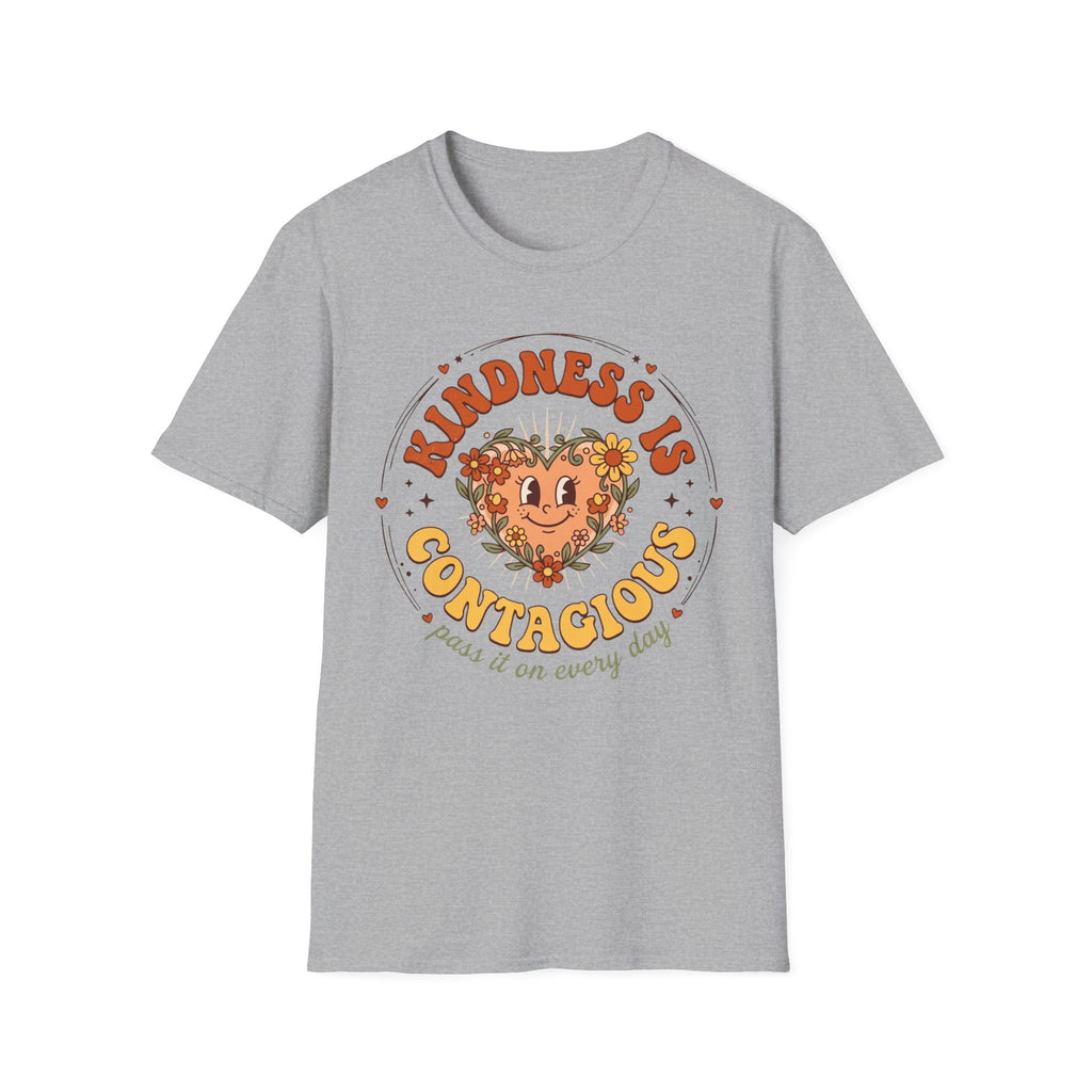 Kindness Is Contagious T-Shirt — Heart Star Flowers (18)