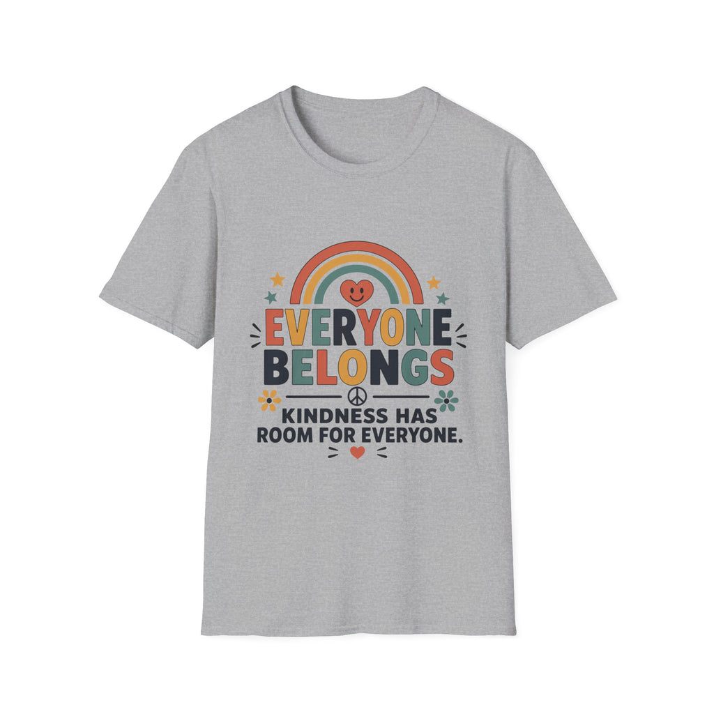 Everyone Belongs T-Shirt — Rainbow & Hearts (4)