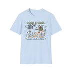 Good Things Grow Here T-Shirt — Watering Can Flowers (36)