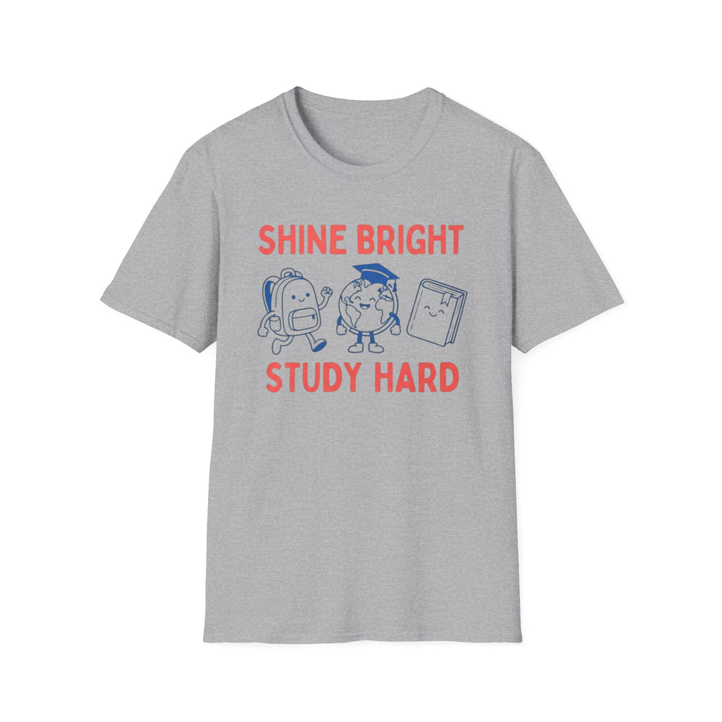 Shine Bright Study Hard T-Shirt — Globe Book (144)
