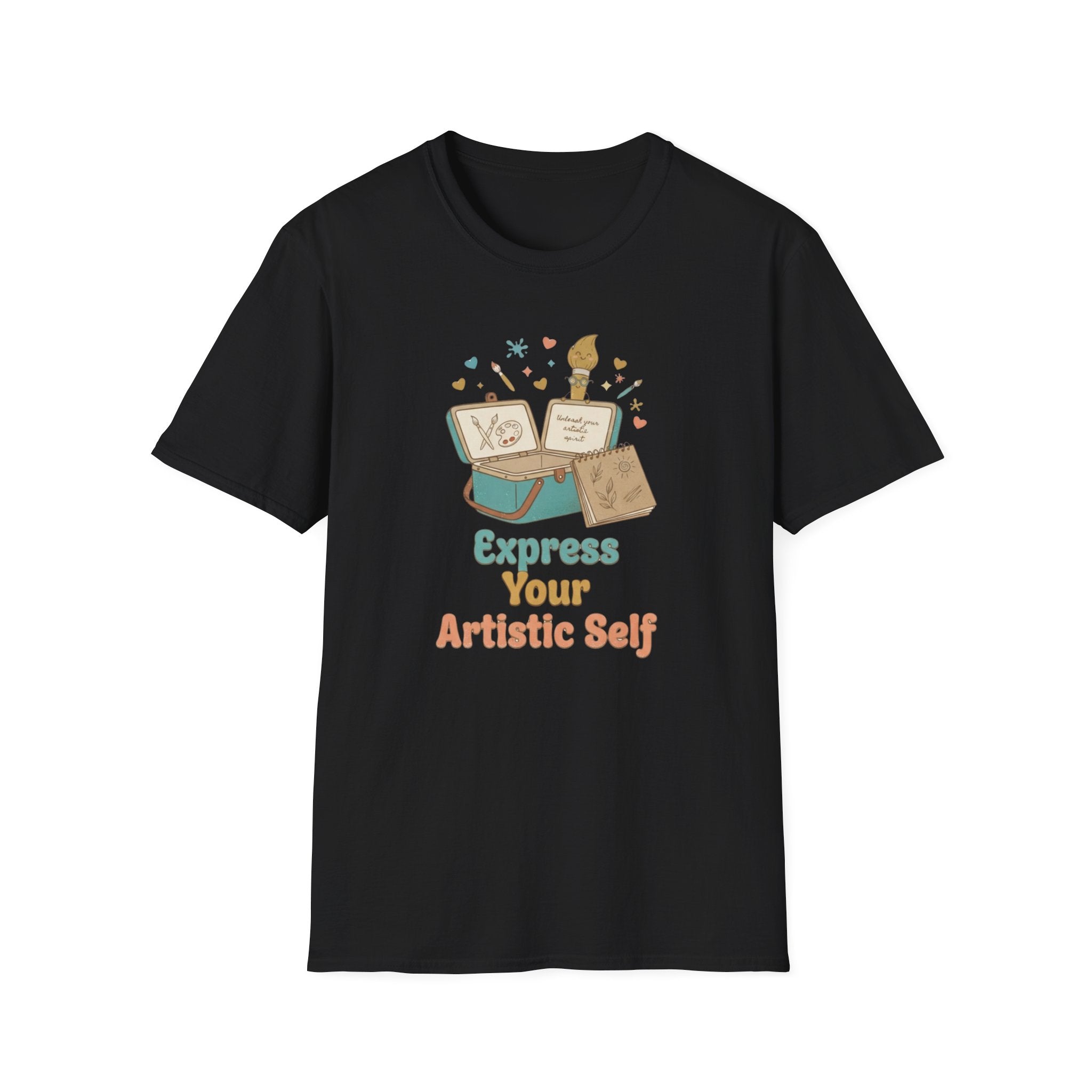 Express Your Artistic Self T-Shirt — Paintbrush & Book (93)