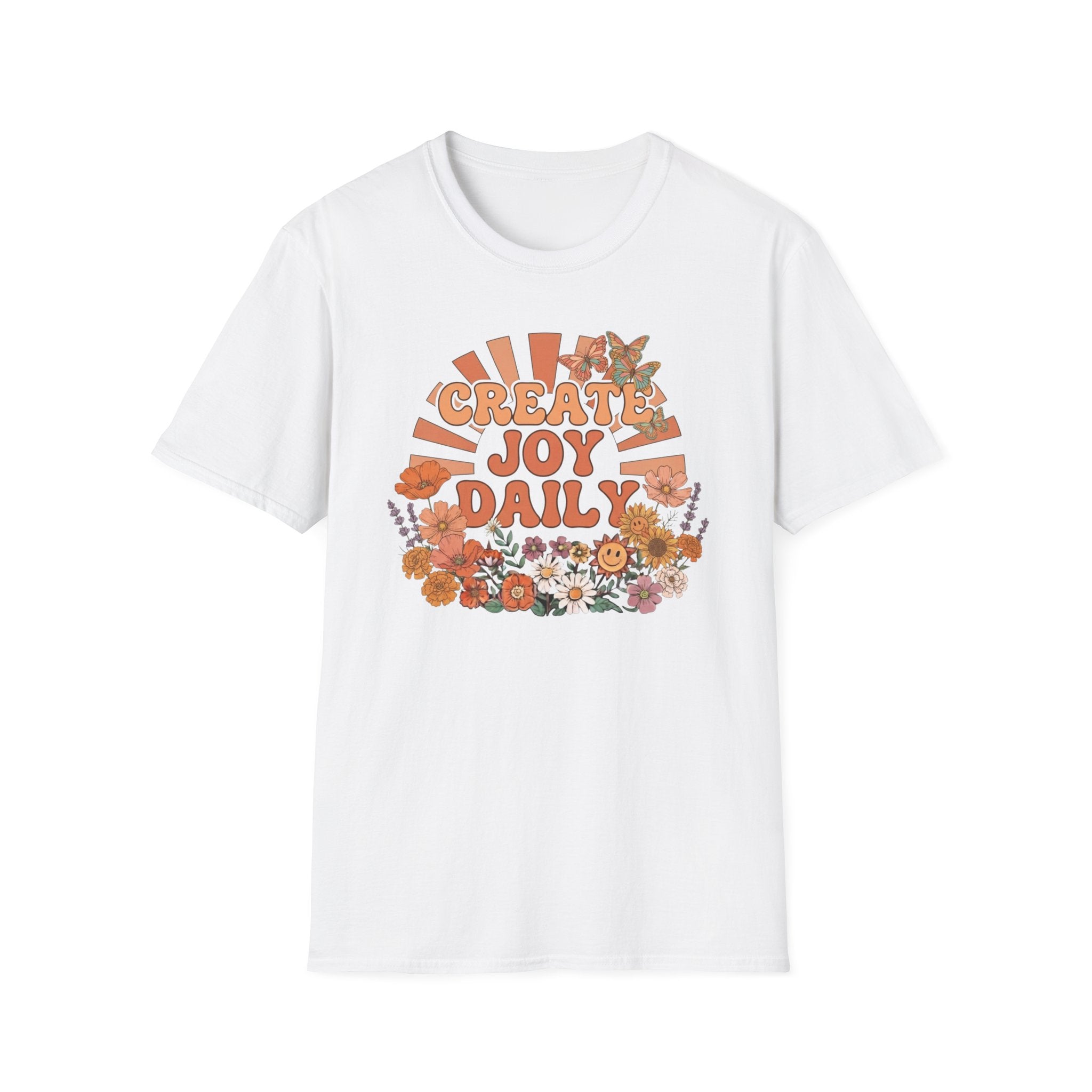 Create Joy Daily T-Shirt — Butterfly Flowers (81)