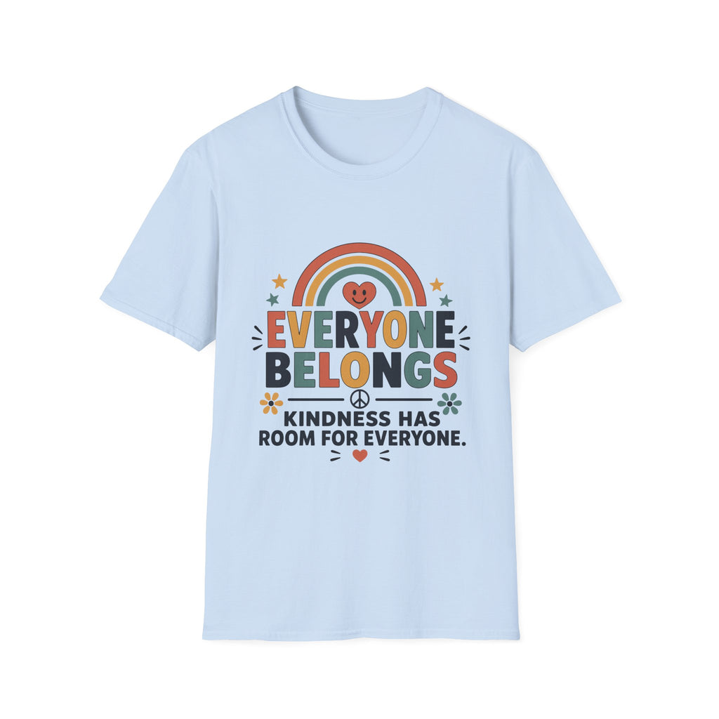 Everyone Belongs T-Shirt — Rainbow & Hearts (4)