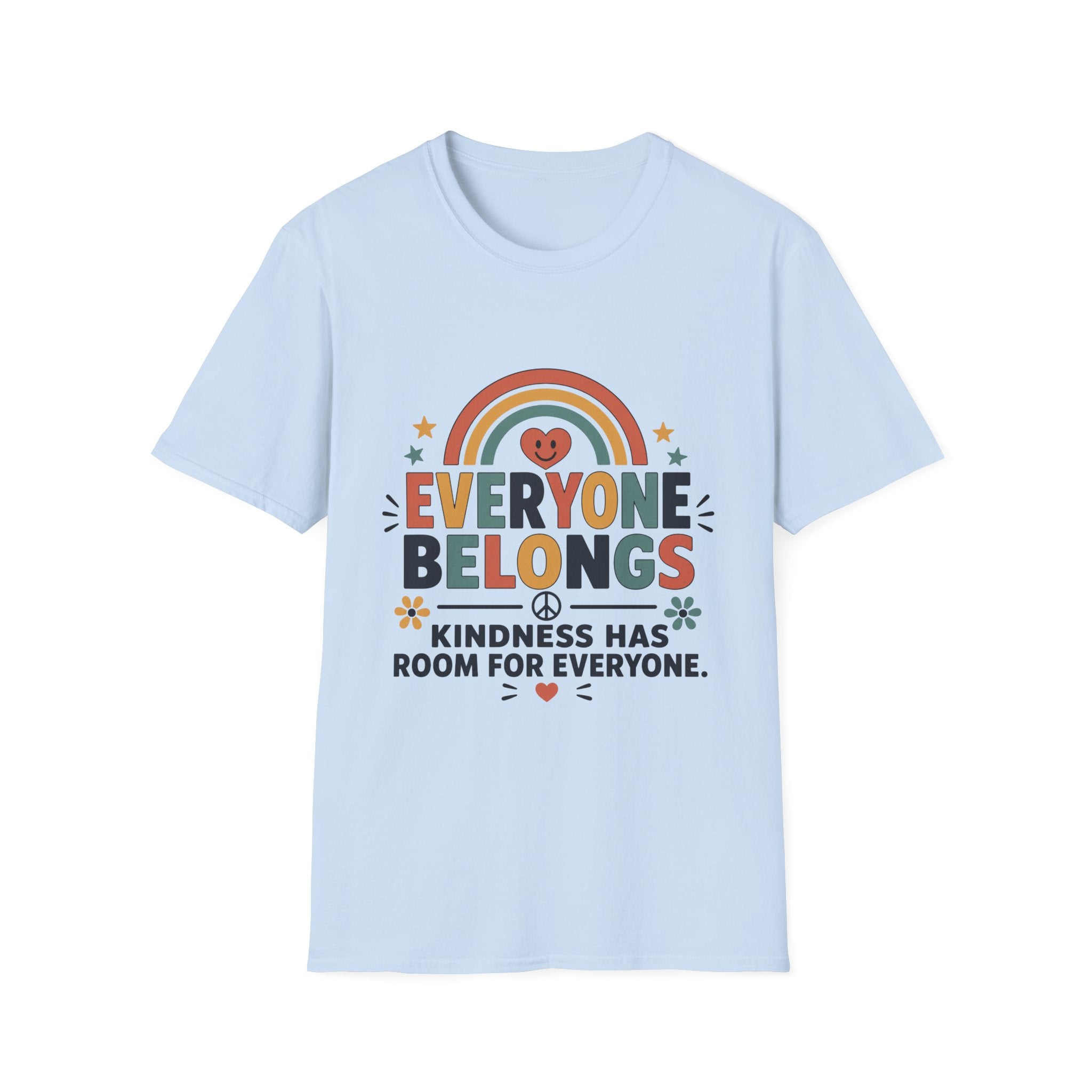 Everyone Belongs T-Shirt — Rainbow & Hearts (4)