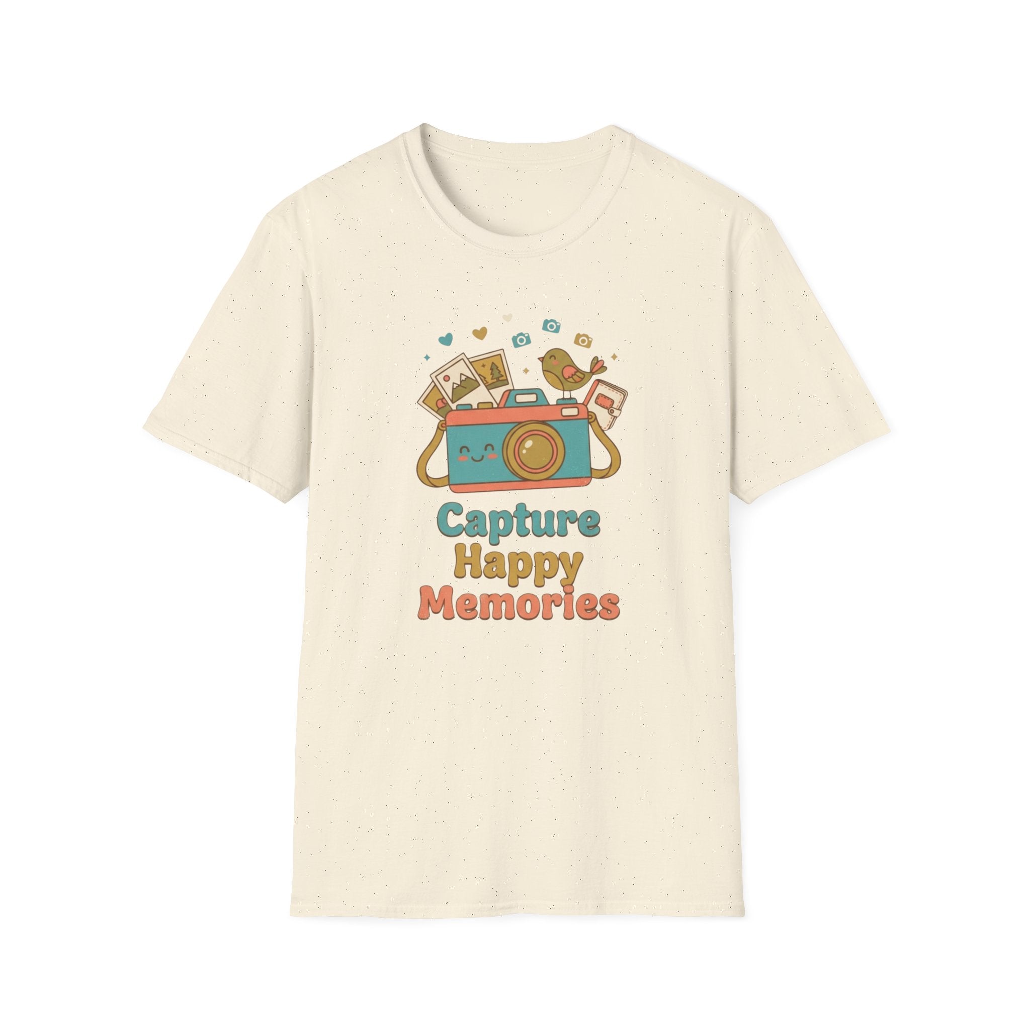 Capture Happy Memories T-Shirt — Camera Bird (90)