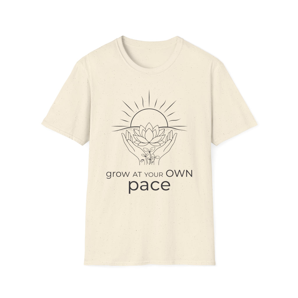 Grow At Your Own Pace T-Shirt — Hand Flower Sun (7)