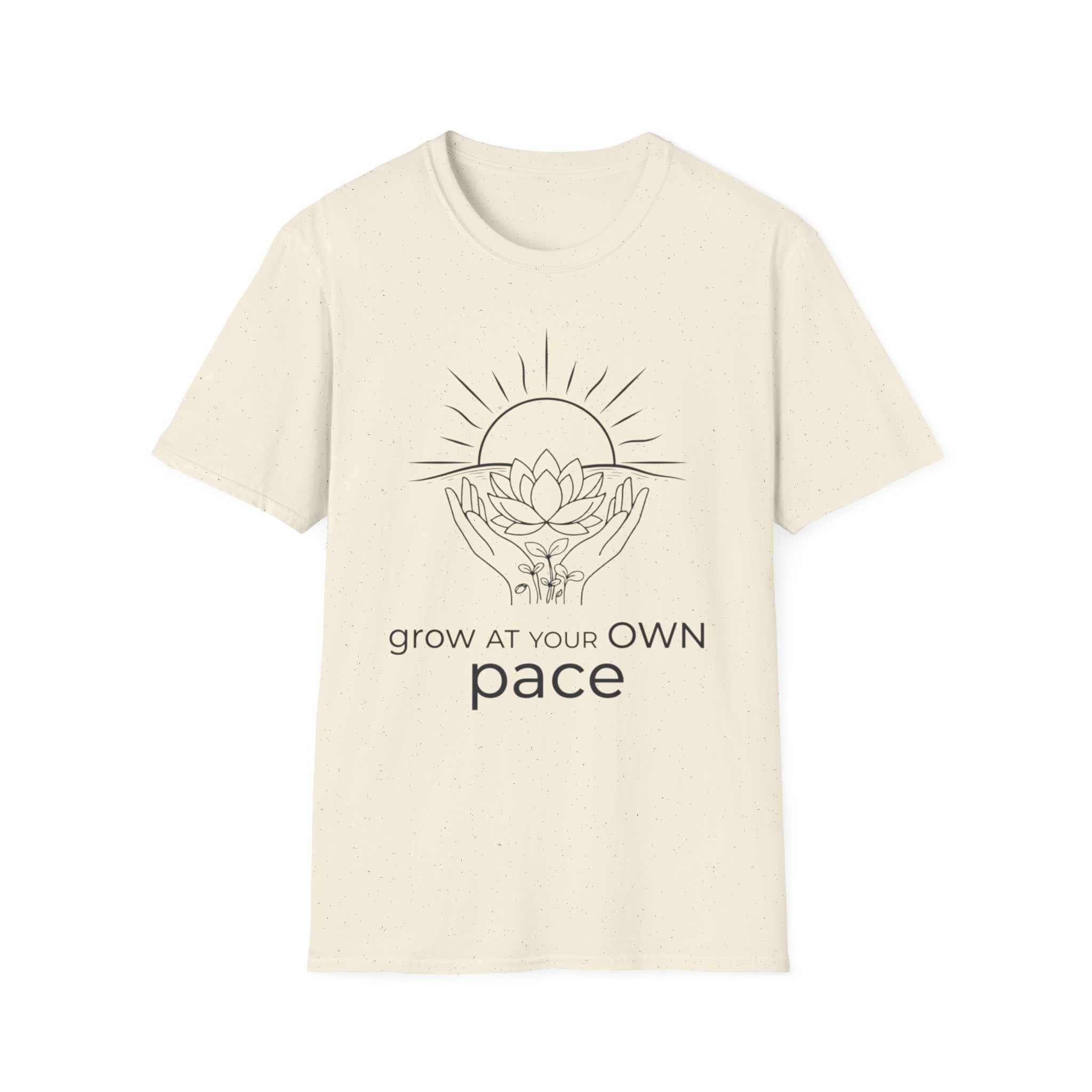 Grow At Your Own Pace T-Shirt — Hand Flower Sun (7)