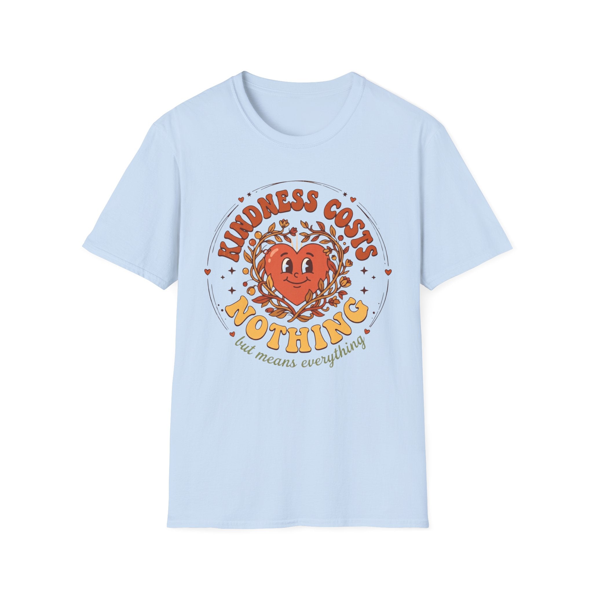 Kindness Costs Nothing T-Shirt — Heart Stars Wreath (21)