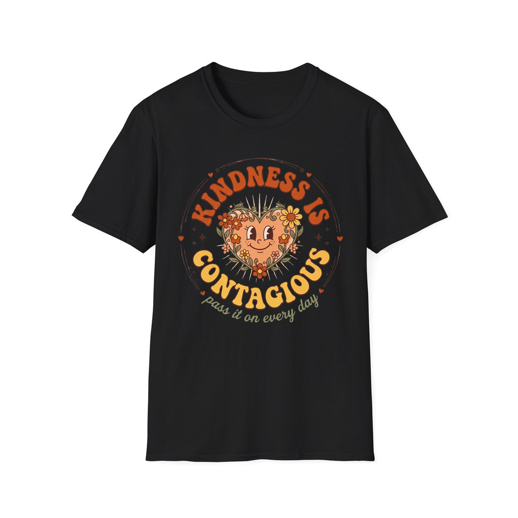 Kindness Is Contagious T-Shirt — Heart Star Flowers (18)