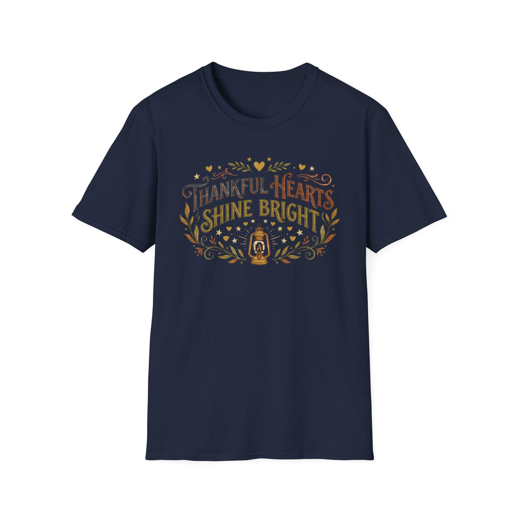 Thankful Hearts Shine Bright T-Shirt — Star Heart & Lantern (25)