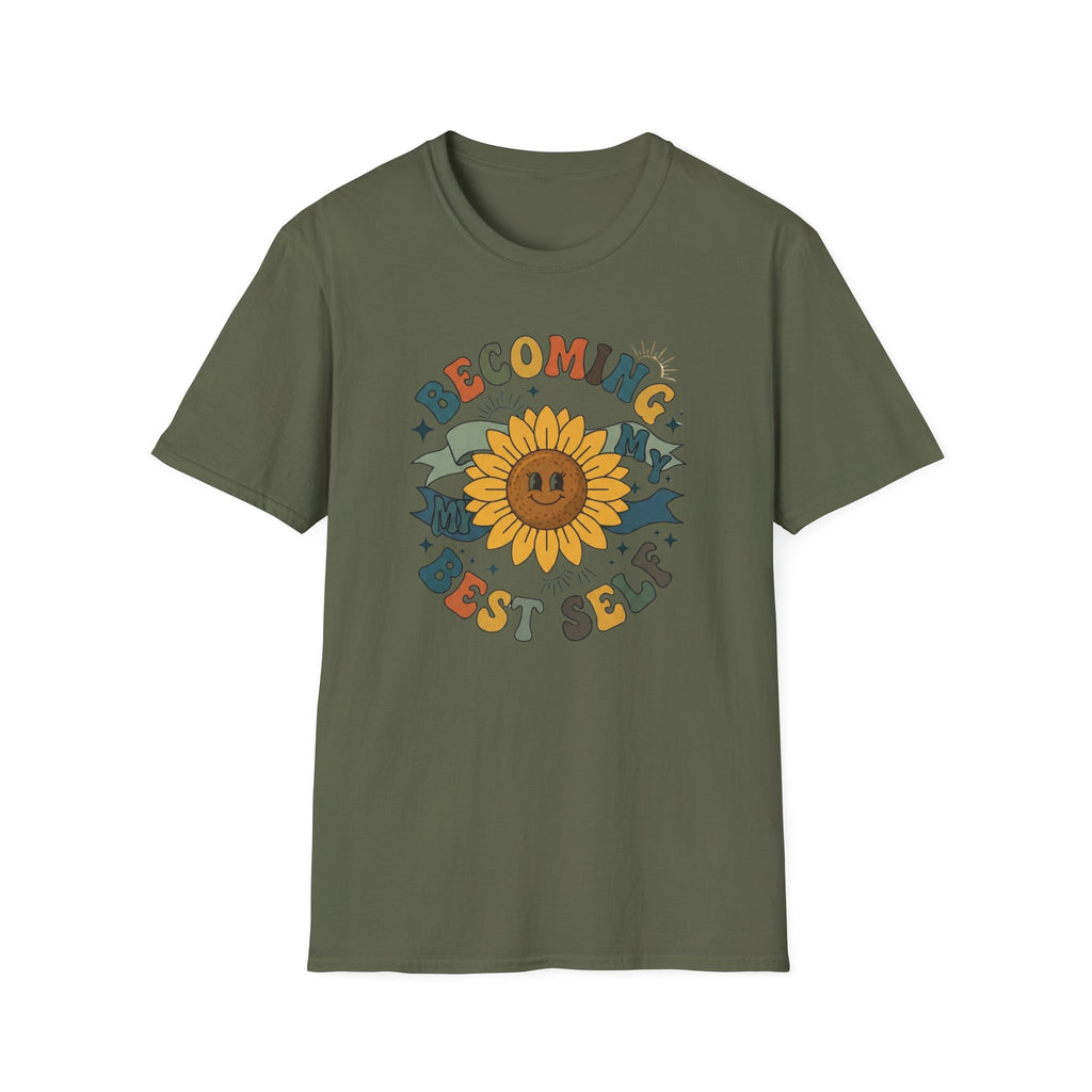 Becoming My Best Self T-Shirt — Sunflower Banner (66)
