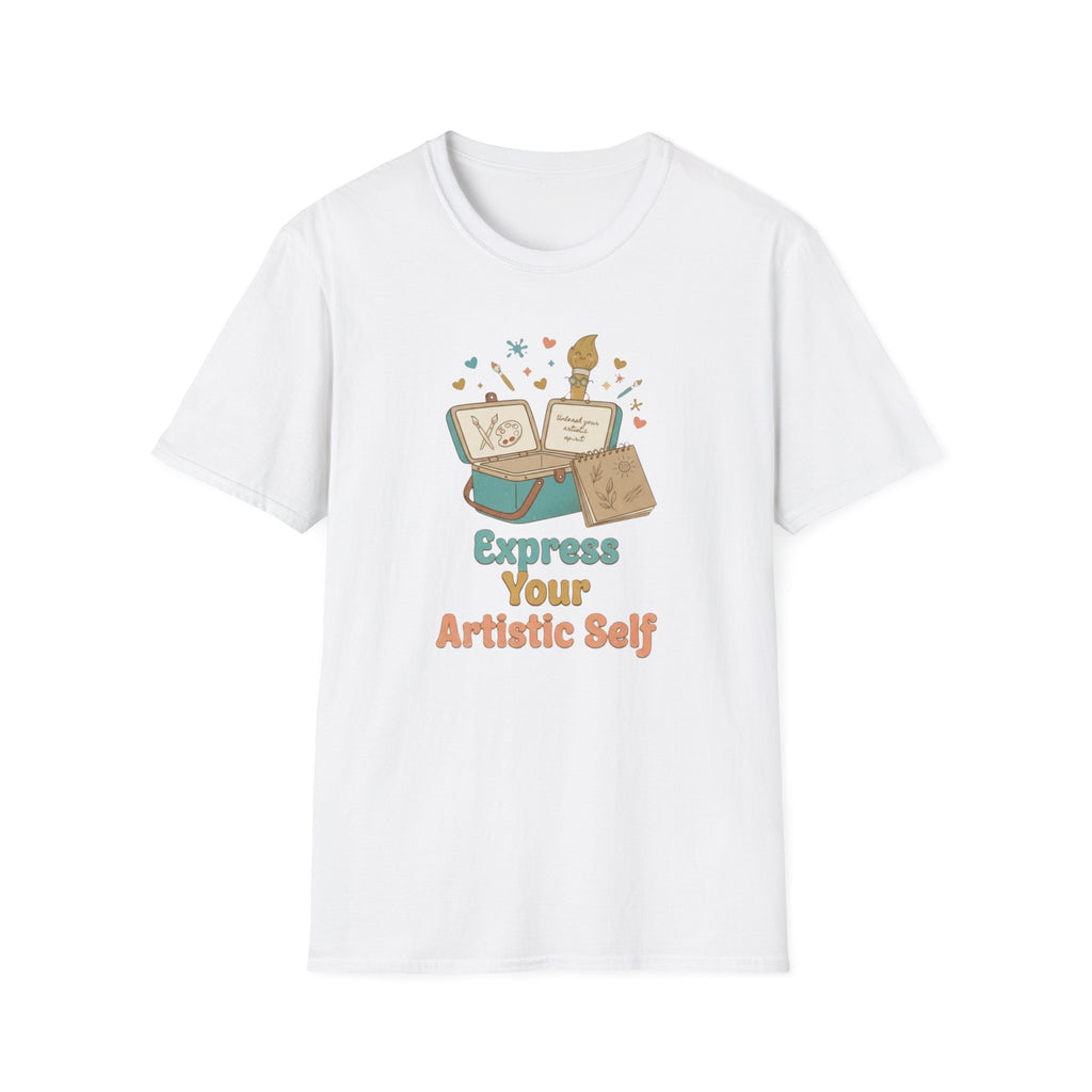 Express Your Artistic Self T-Shirt — Paintbrush & Book (93)