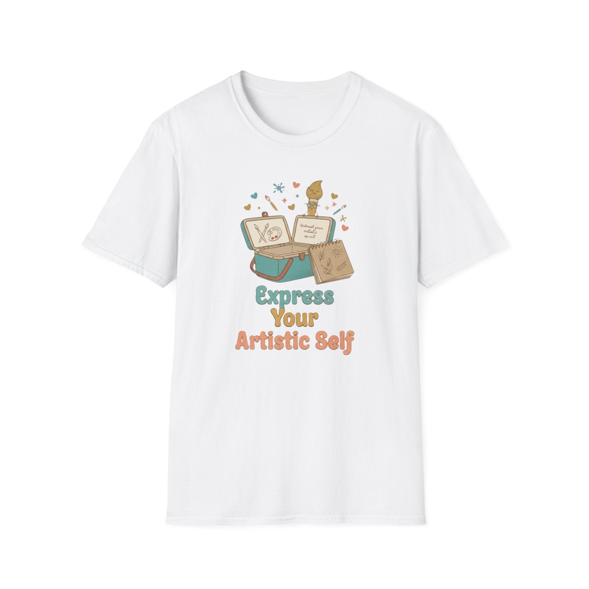 Express Your Artistic Self T-Shirt — Paintbrush & Book (93)