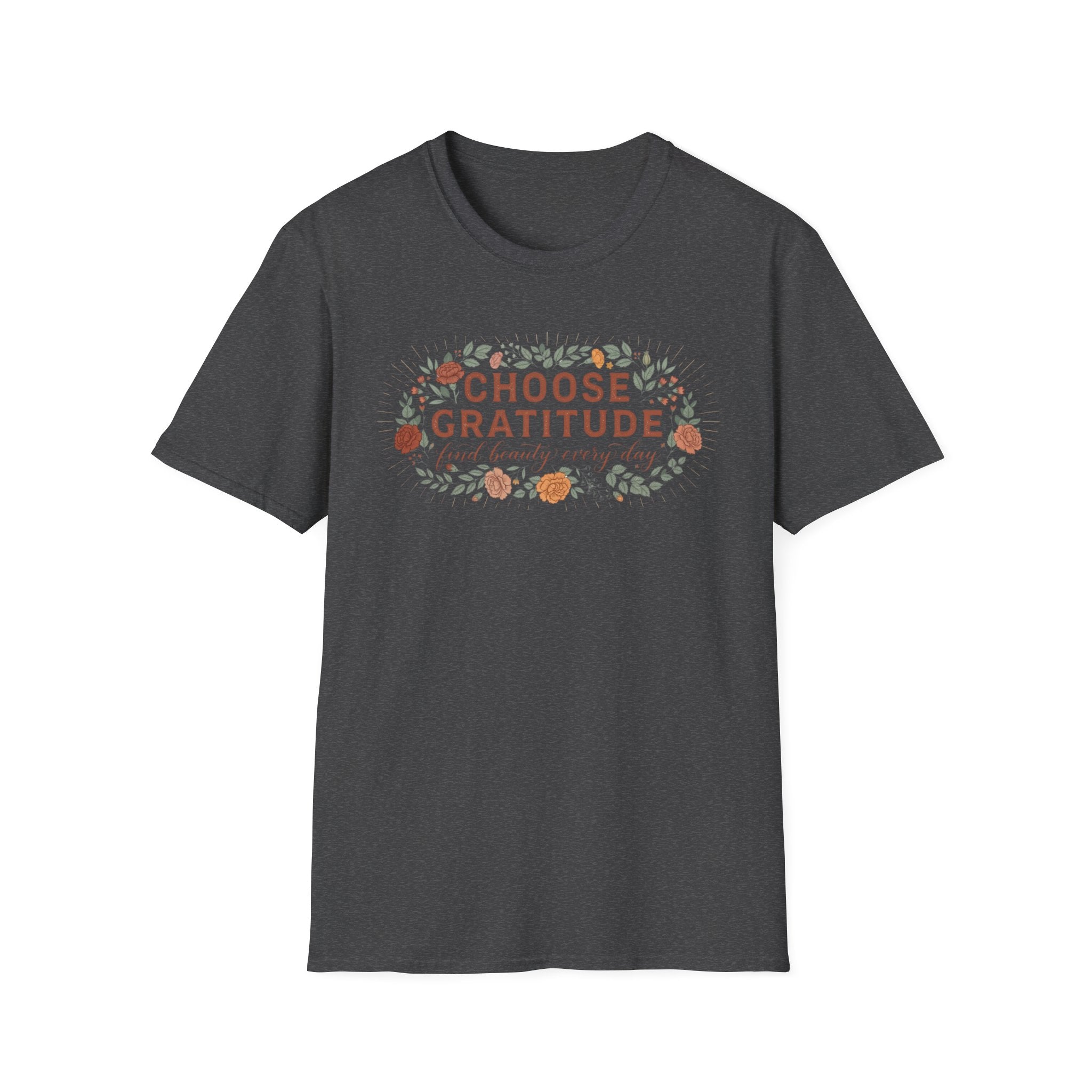Choose Gratitude T-Shirt — Leaves & Flowers (29)