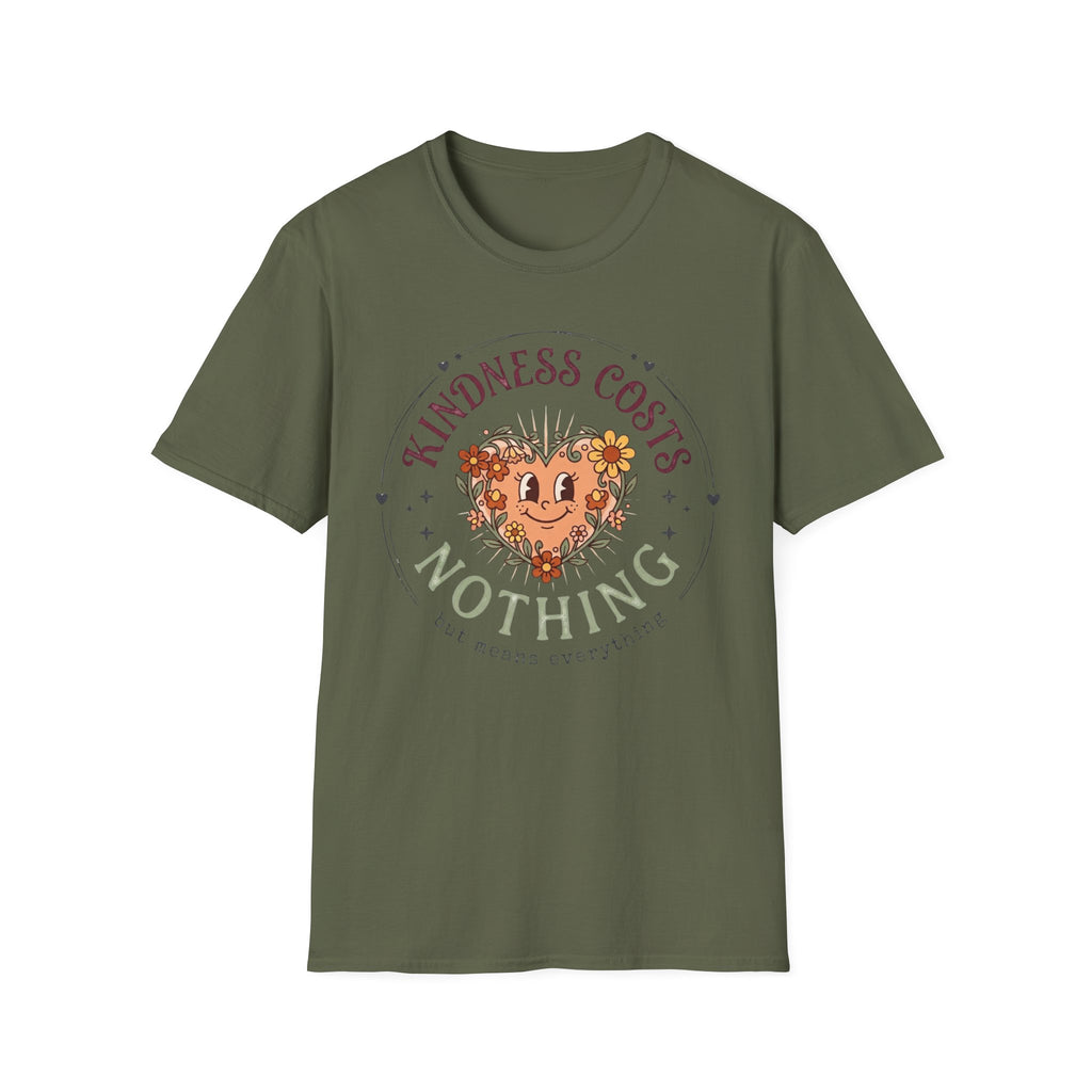 Kindness Costs Nothing T-Shirt — Heart Stars Wreath (22)