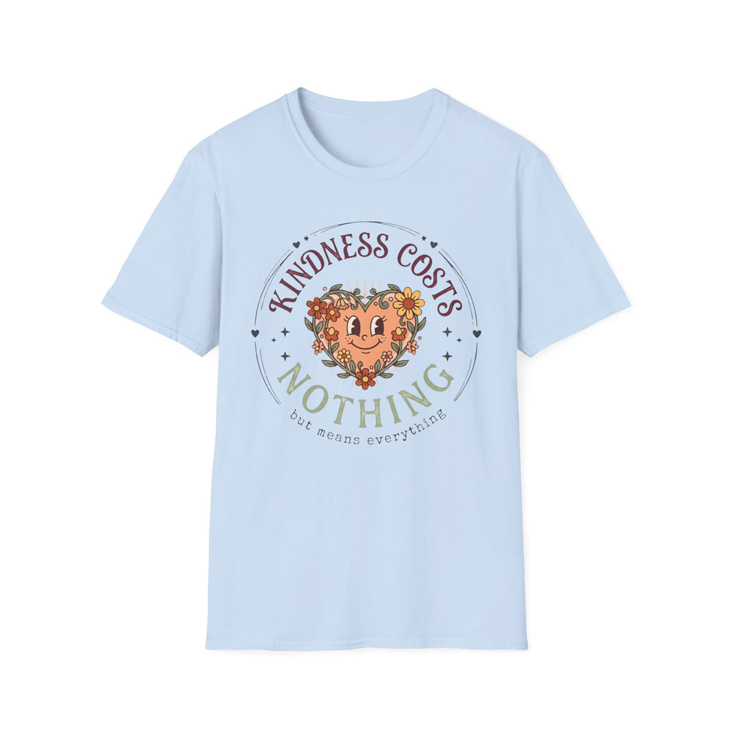Kindness Costs Nothing T-Shirt — Heart Stars Wreath (22)