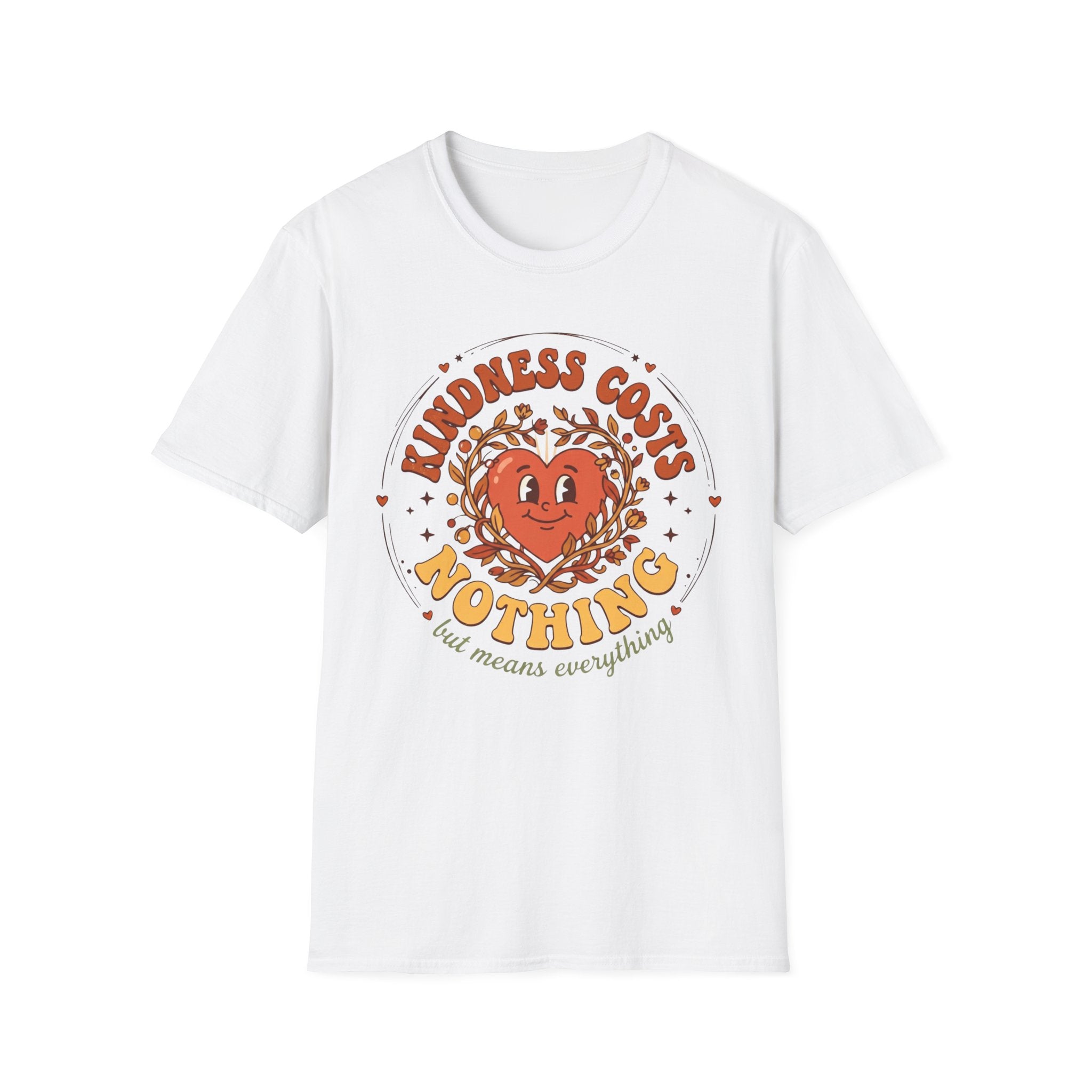 Kindness Costs Nothing T-Shirt — Heart Stars Wreath (21)