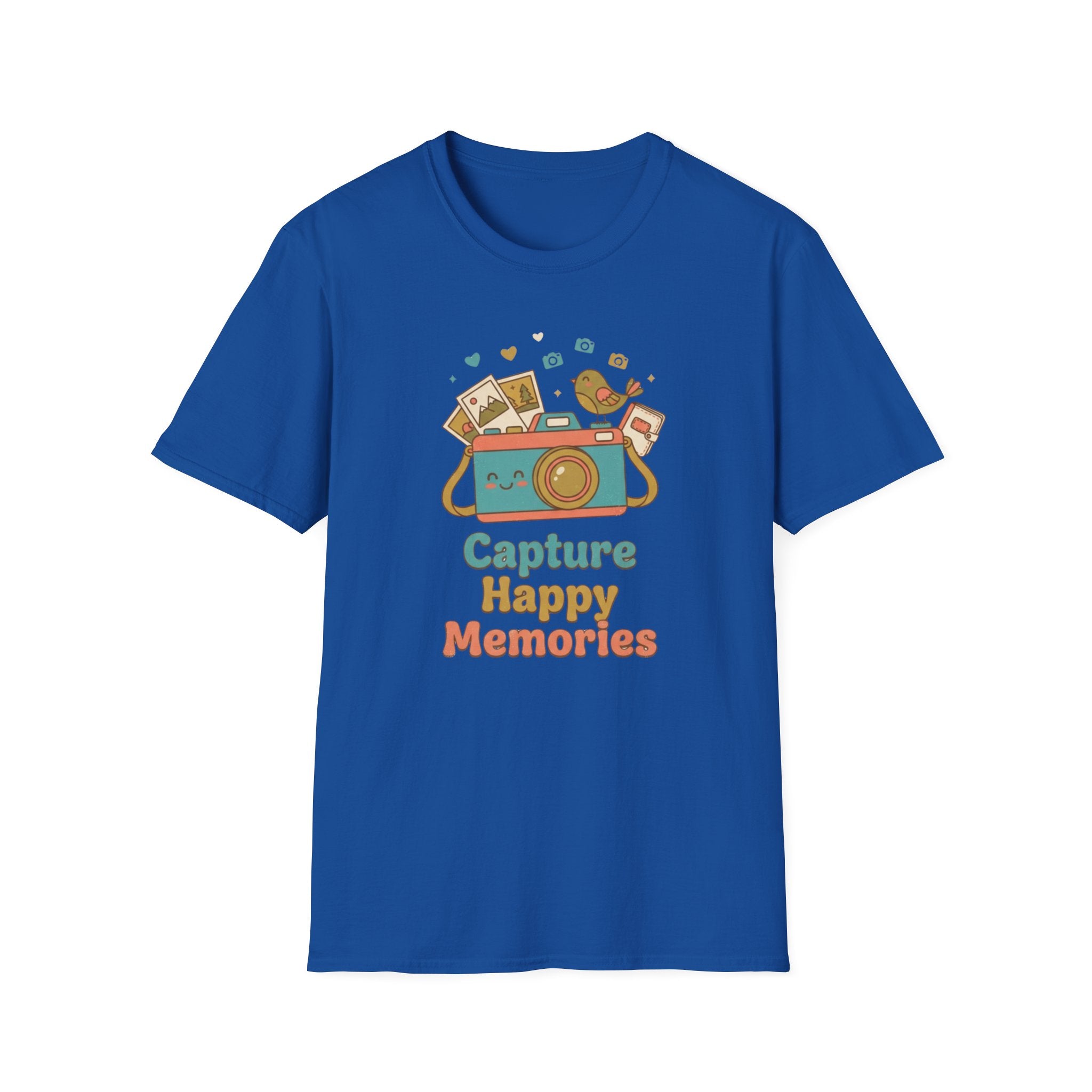 Capture Happy Memories T-Shirt — Camera Bird (90)