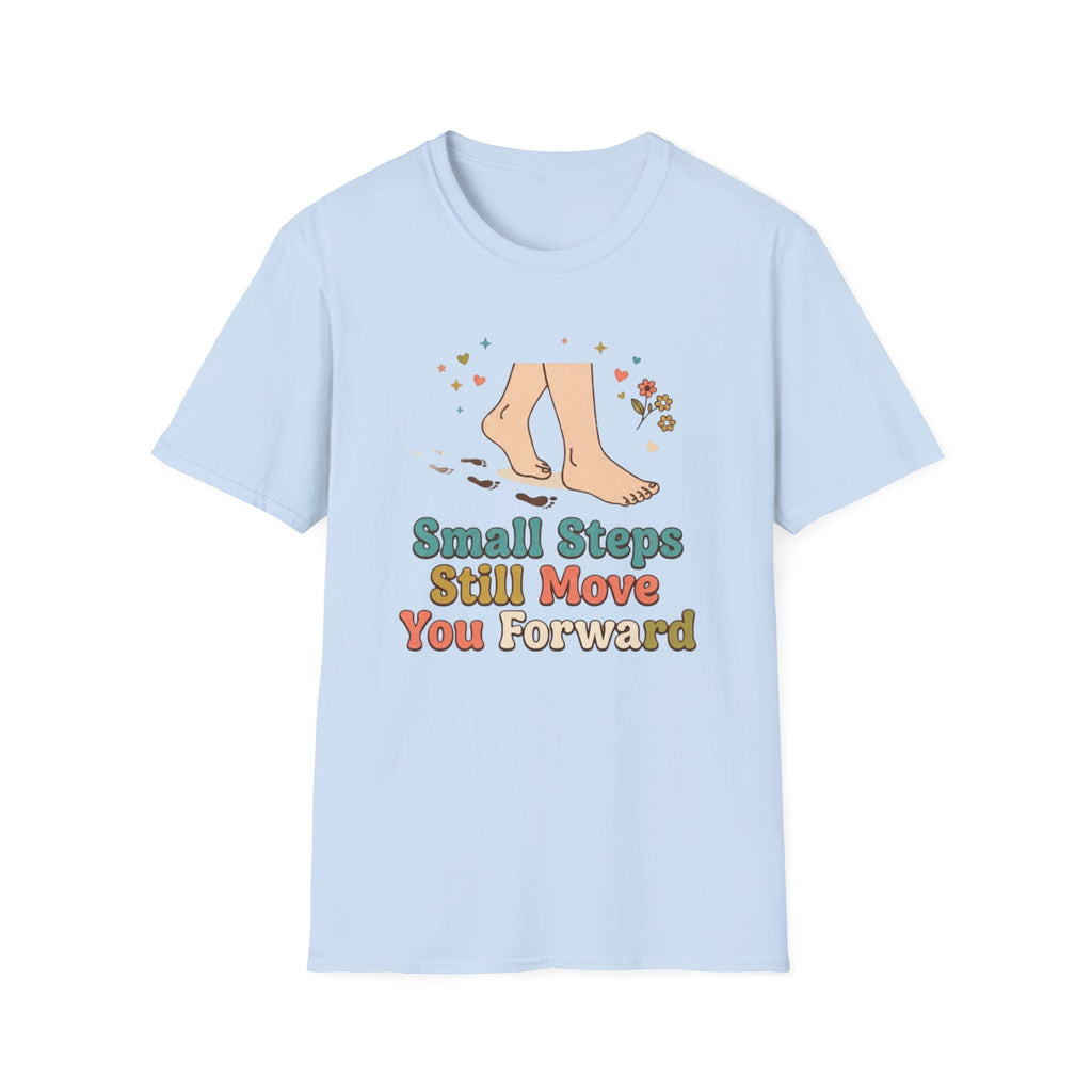 Small Steps Still Move You Forward T-Shirt — Stars & Feet (87)