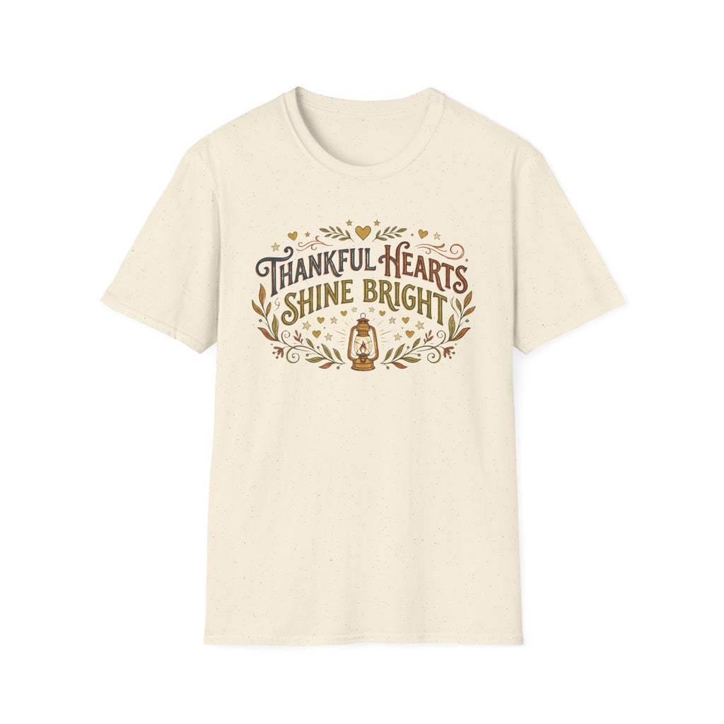 Thankful Hearts Shine Bright T-Shirt — Star Heart & Lantern (25)