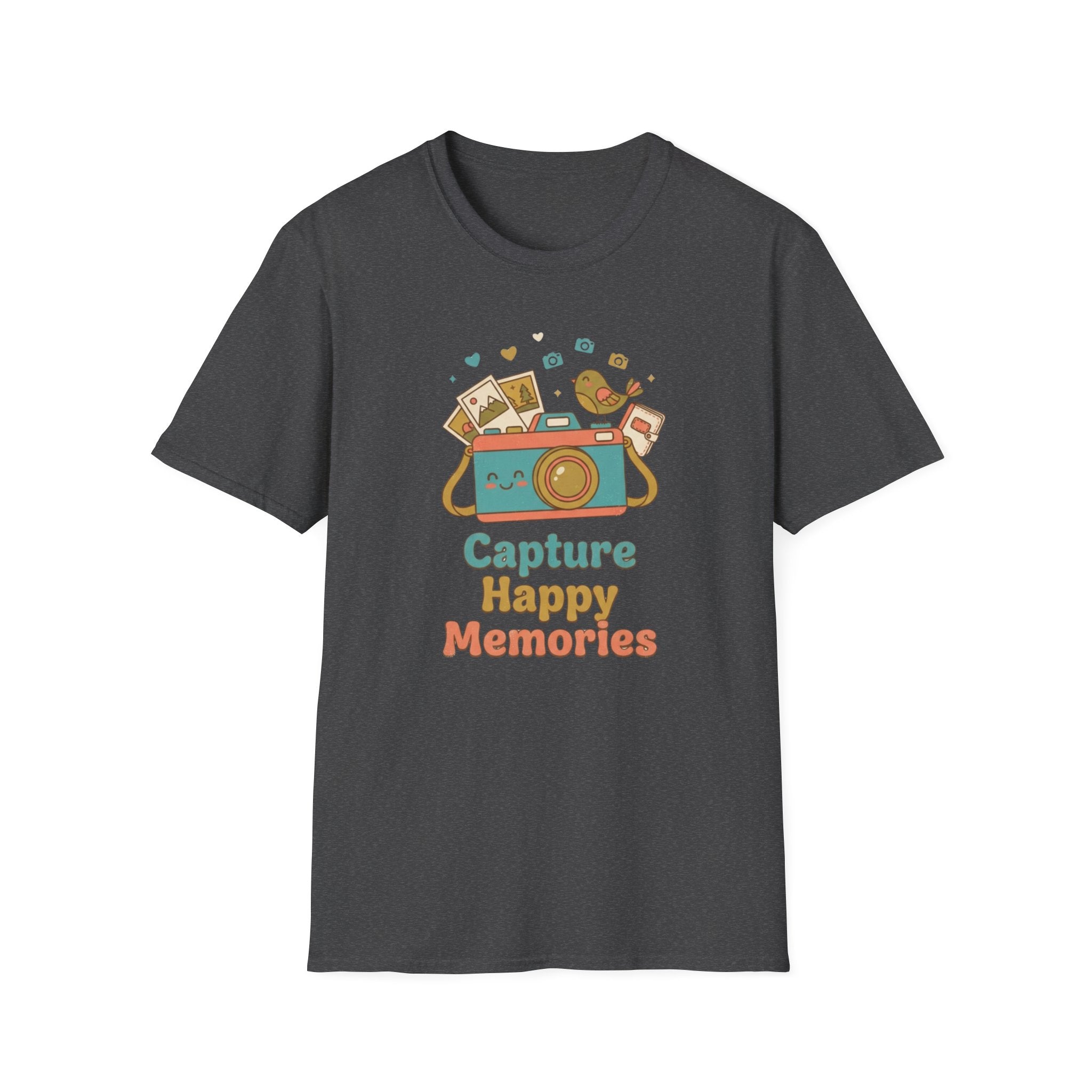 Capture Happy Memories T-Shirt — Camera Bird (90)