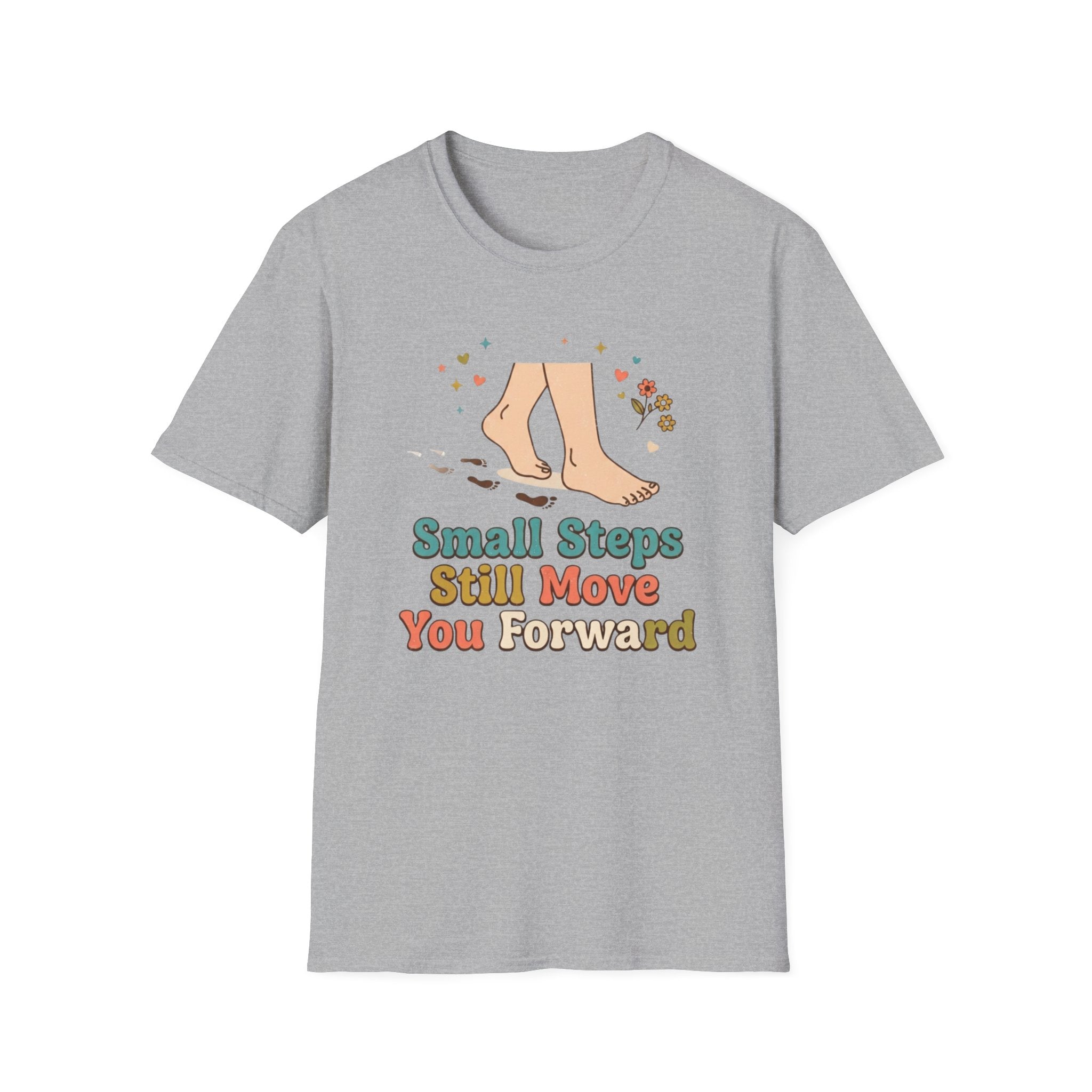 Small Steps Still Move You Forward T-Shirt — Stars & Feet (87)