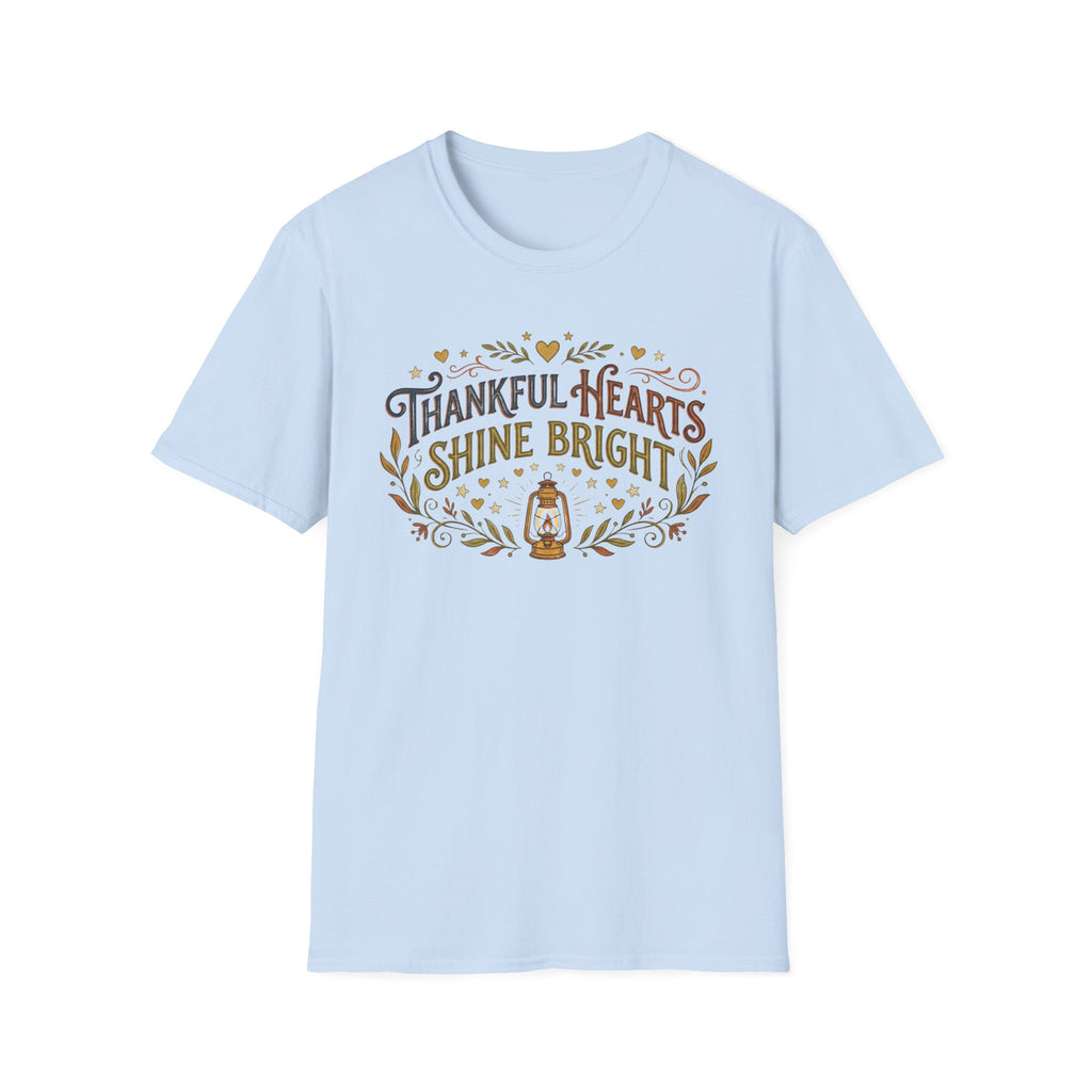 Thankful Hearts Shine Bright T-Shirt — Star Heart & Lantern (25)