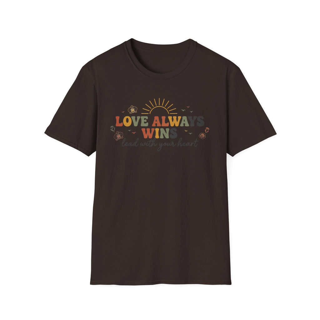 Love Always Wins T-Shirt — Birds Flowers & Sun (24)