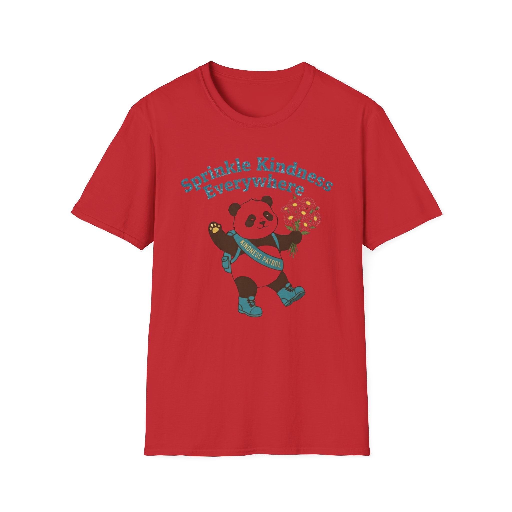 Sprinkle Kindness Everywhere T-Shirt —Panda & Flowers (55)