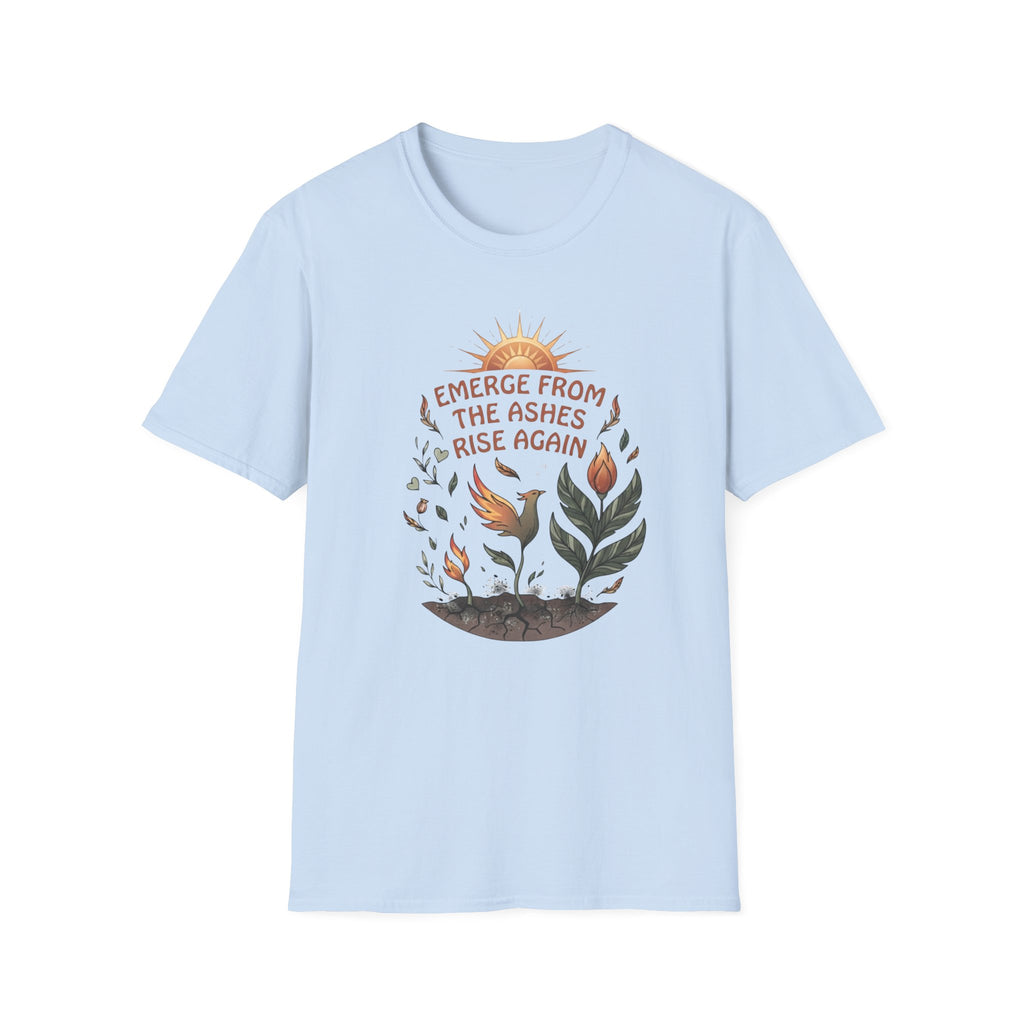 Emerge From The Ashes Rise Again T-Shirt — Sun & Phoenix (63)