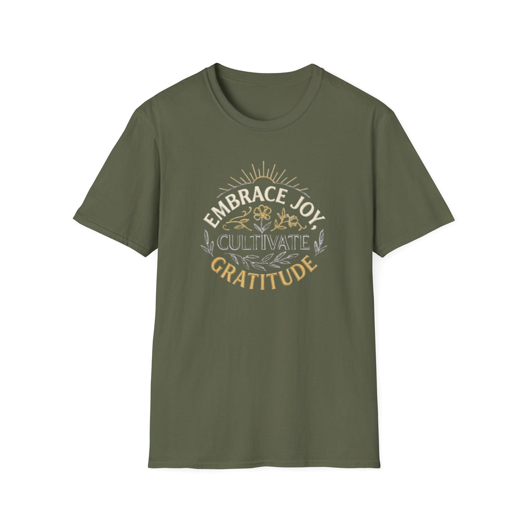 Embrace Joy Cultivate Gratitude T-Shirt —  Sunrise Floral (166)