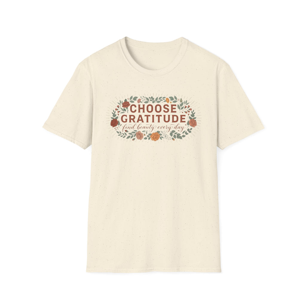 Choose Gratitude T-Shirt — Leaves & Flowers (29)