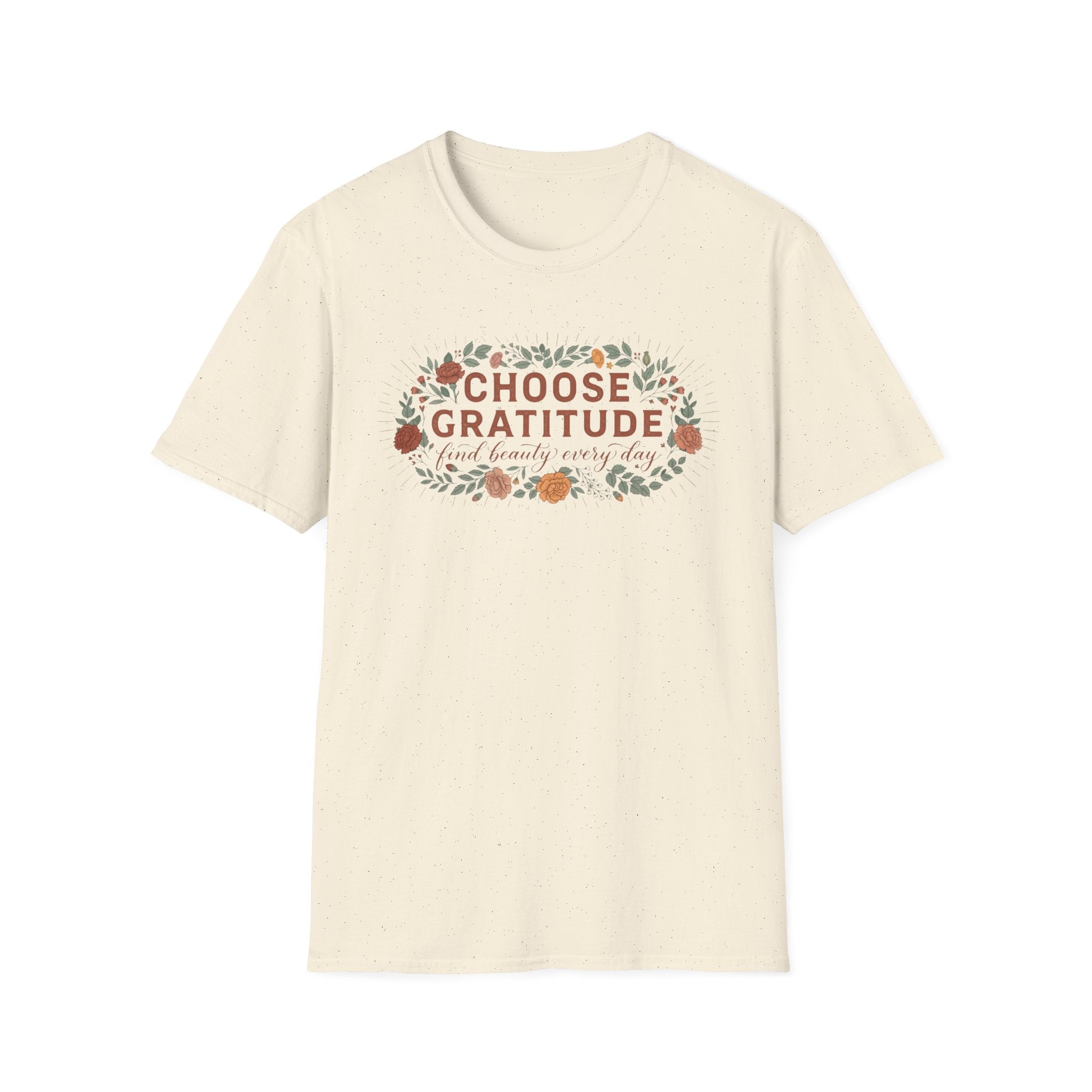 Choose Gratitude T-Shirt — Leaves & Flowers (29)