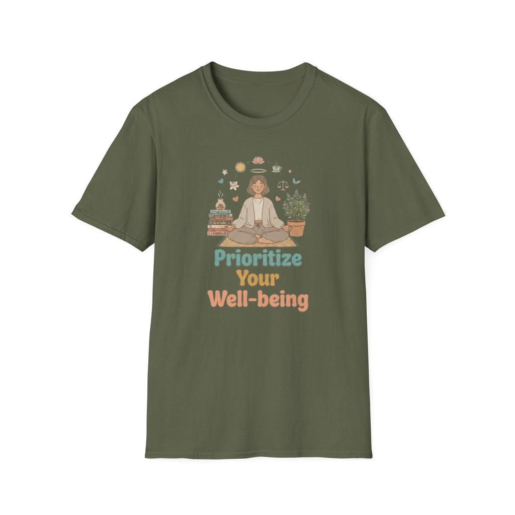 Prioritize Your Well-being T-Shirt — Meditation (94)