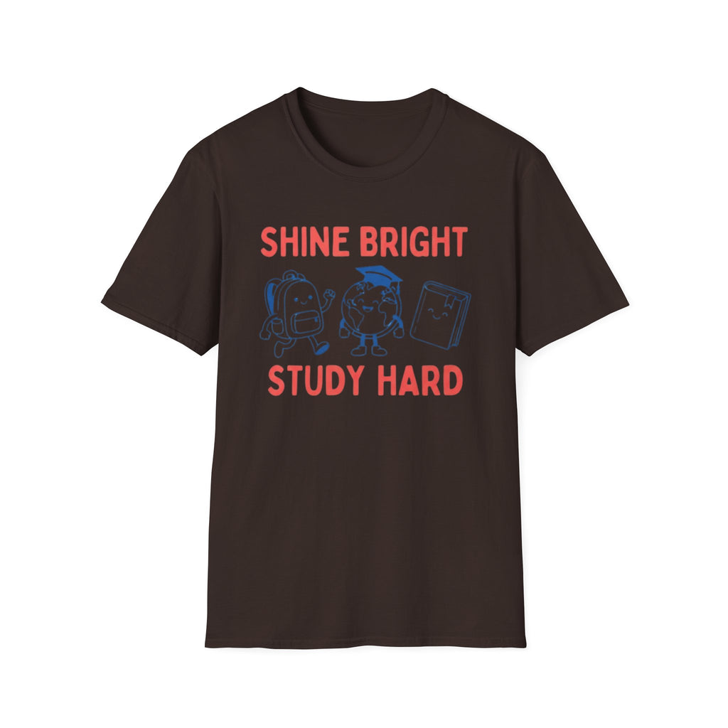 Shine Bright Study Hard T-Shirt — Globe Book (144)
