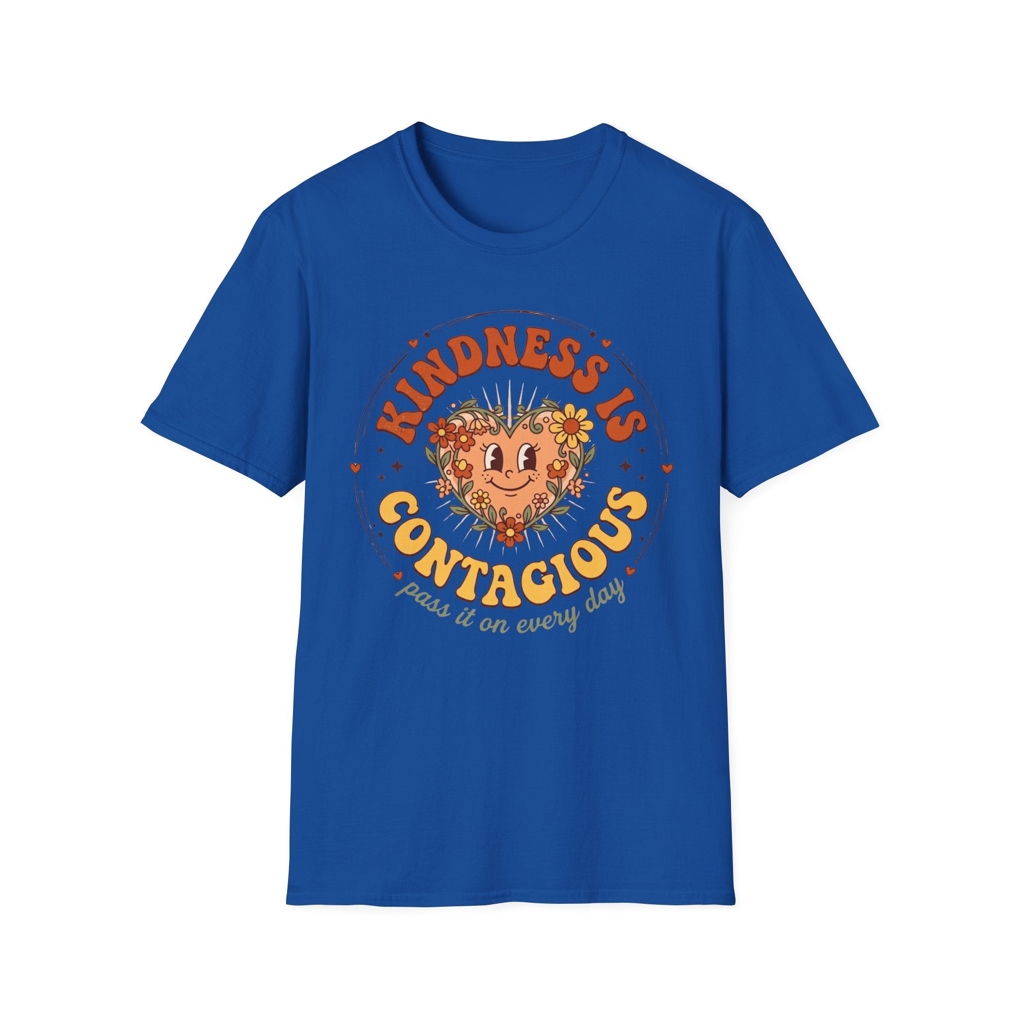 Kindness Is Contagious T-Shirt — Heart Star Flowers (18)