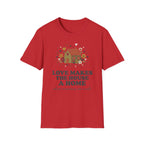 Love Makes The House A Home T-Shirt — Hearts Flowers House (27)