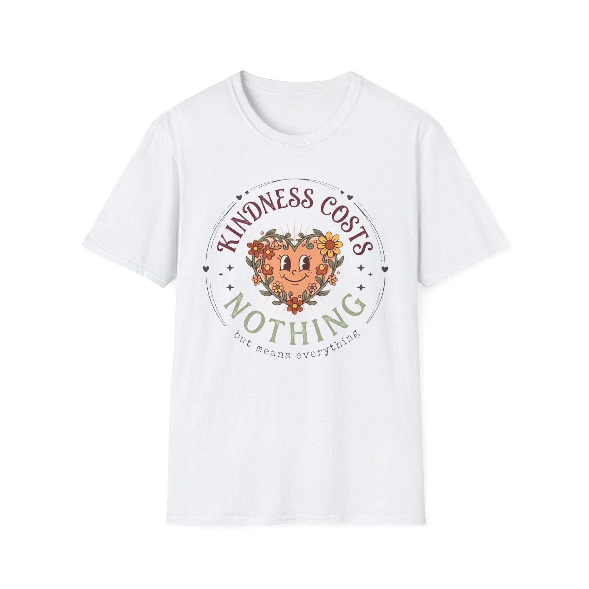 Kindness Costs Nothing T-Shirt — Heart Stars Wreath (22)