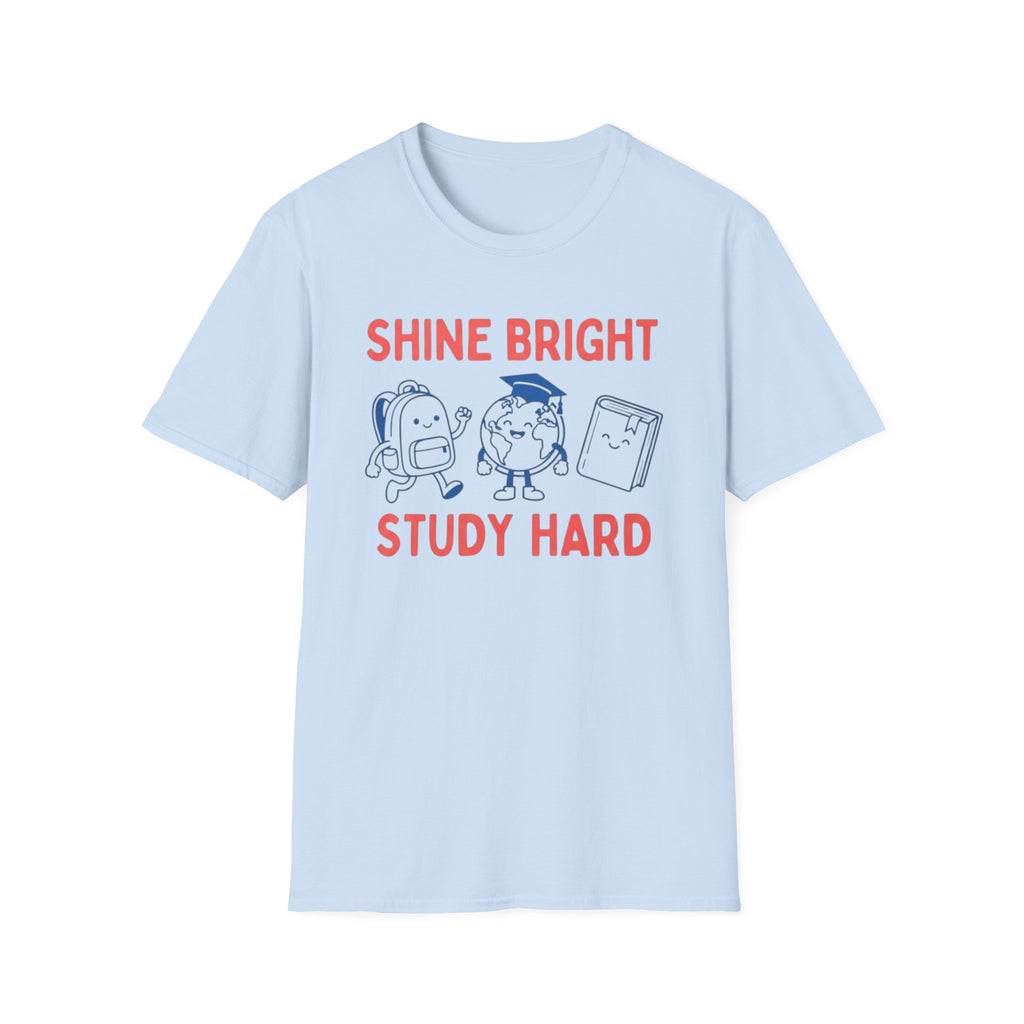 Shine Bright Study Hard T-Shirt — Globe Book (144)