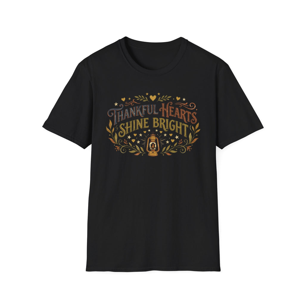 Thankful Hearts Shine Bright T-Shirt — Star Heart & Lantern (25)