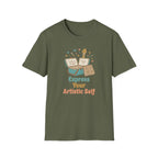 Express Your Artistic Self T-Shirt — Paintbrush & Book (93)