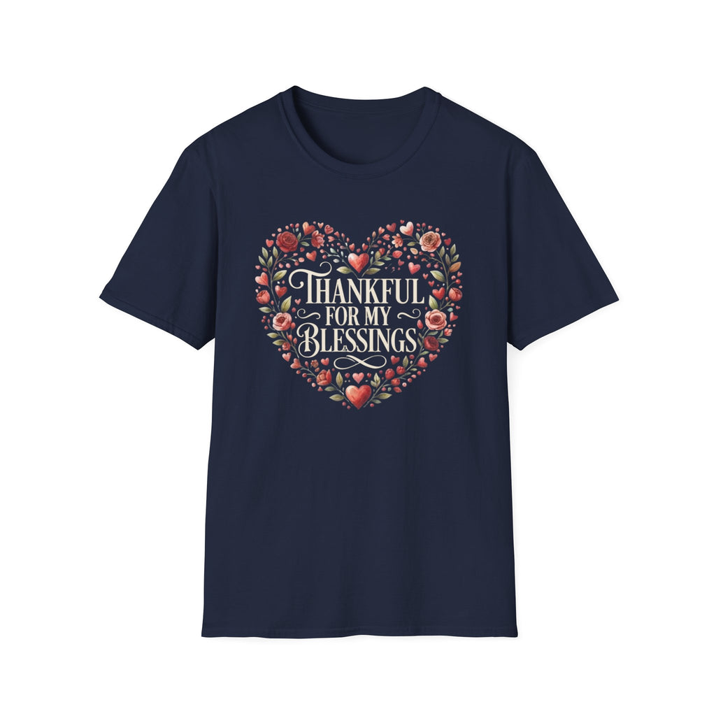 Thankful For My Blessings T-Shirt — Hearts Roses (168)