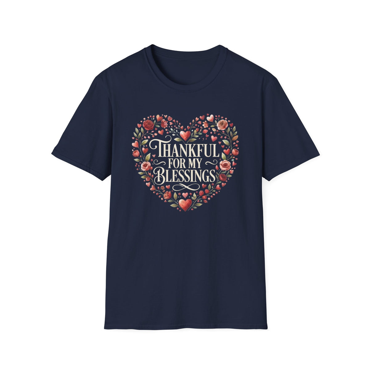 Thankful For My Blessings T-Shirt — Hearts Roses (168)