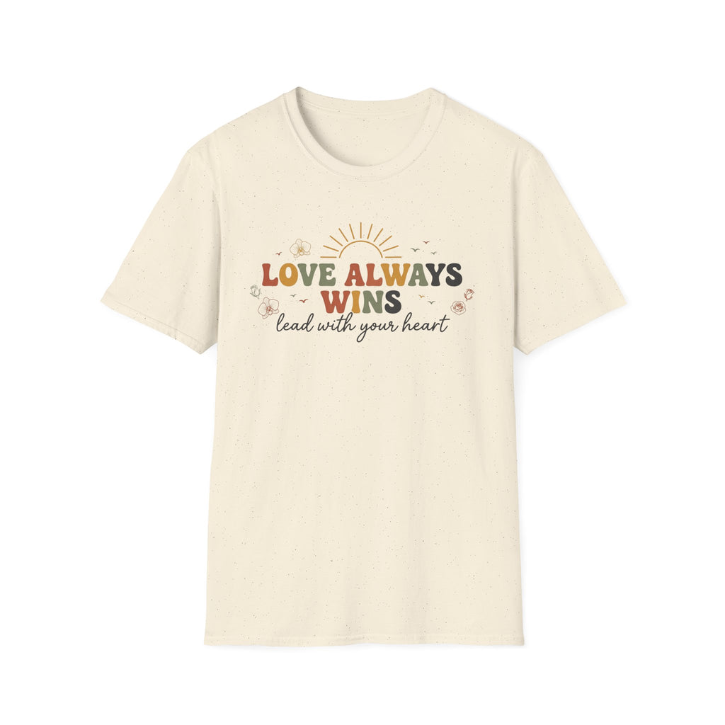 Love Always Wins T-Shirt — Birds Flowers & Sun (24)