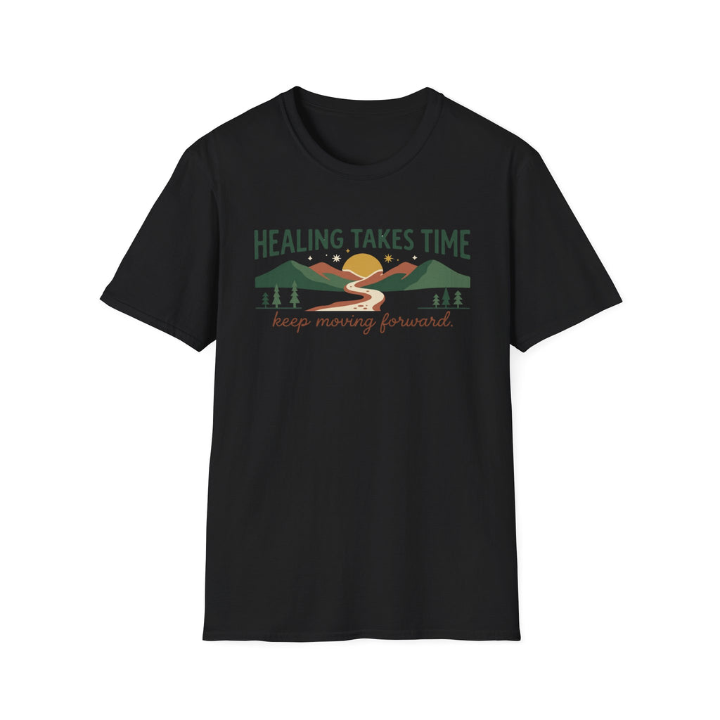 Healing Takes Time T-Shirt — Road Mountain & Sun (31)