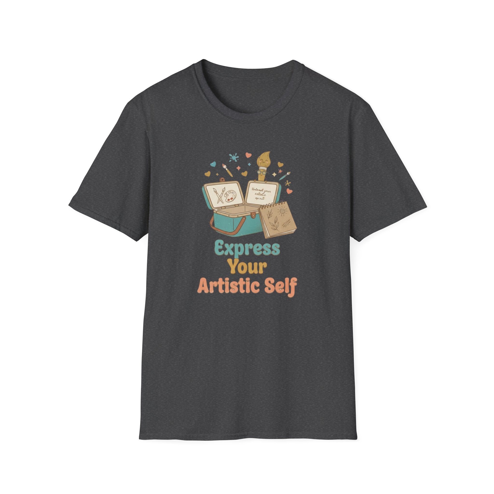 Express Your Artistic Self T-Shirt — Paintbrush & Book (93)
