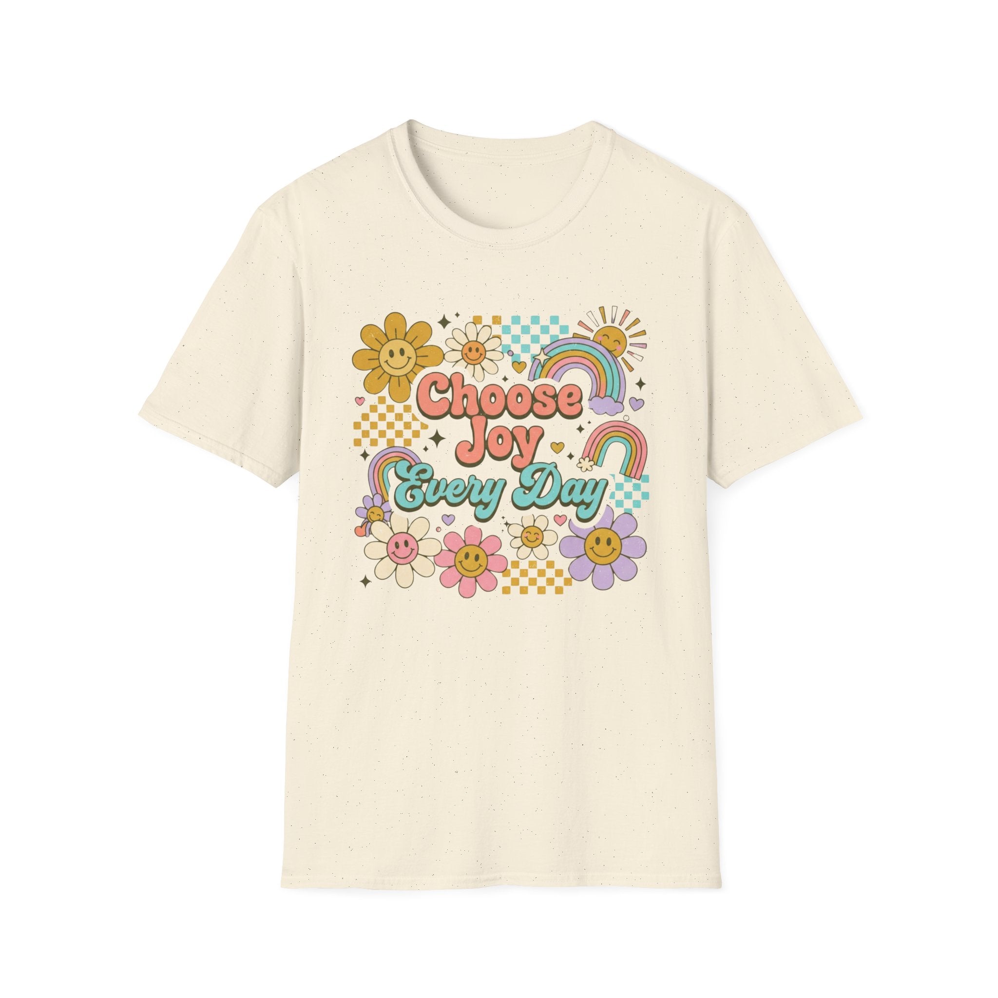 Choose Joy Every Day T-Shirt — Flowers Rainbows (96)
