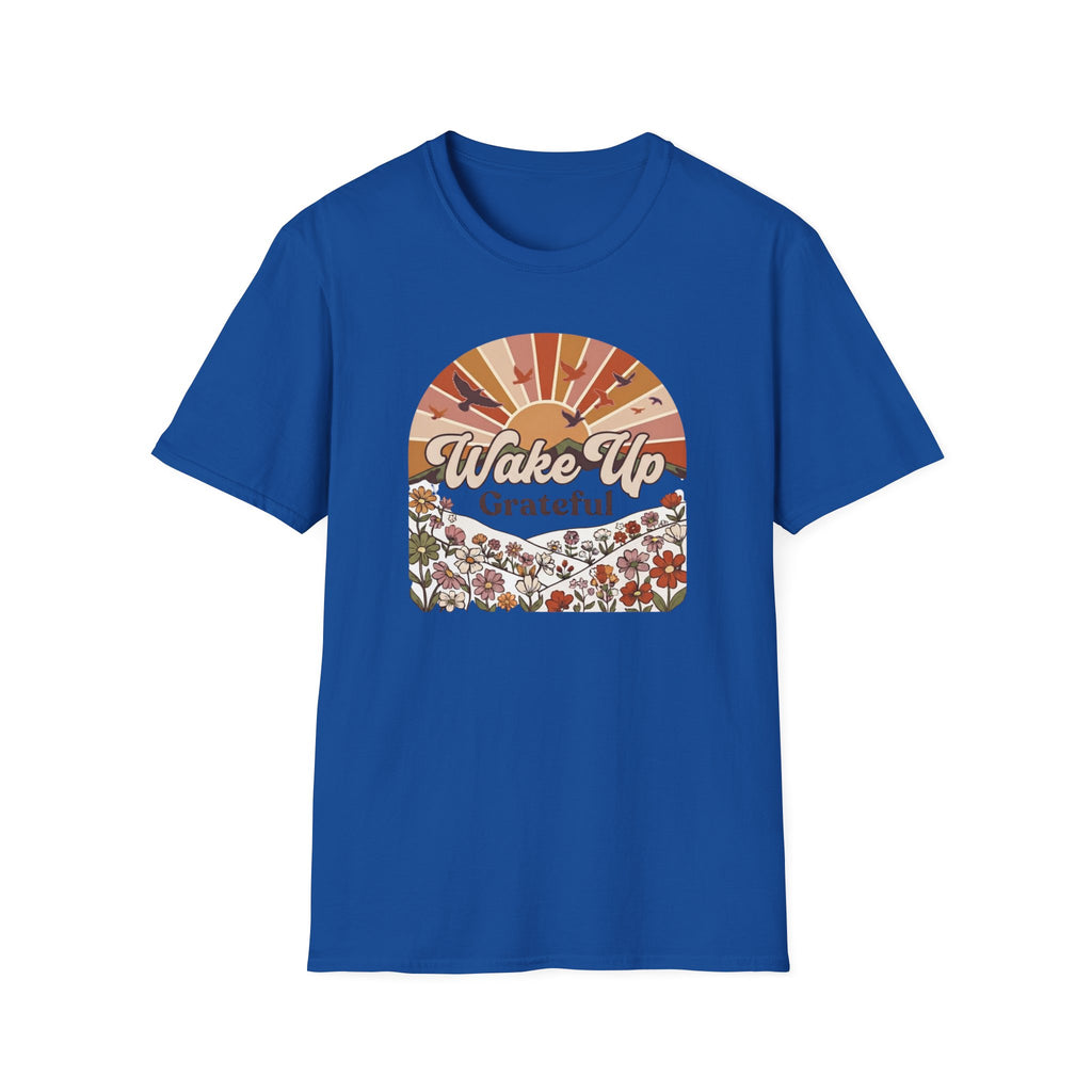 Wake Up Grateful T-Shirt — Birds Sun Flower (83)